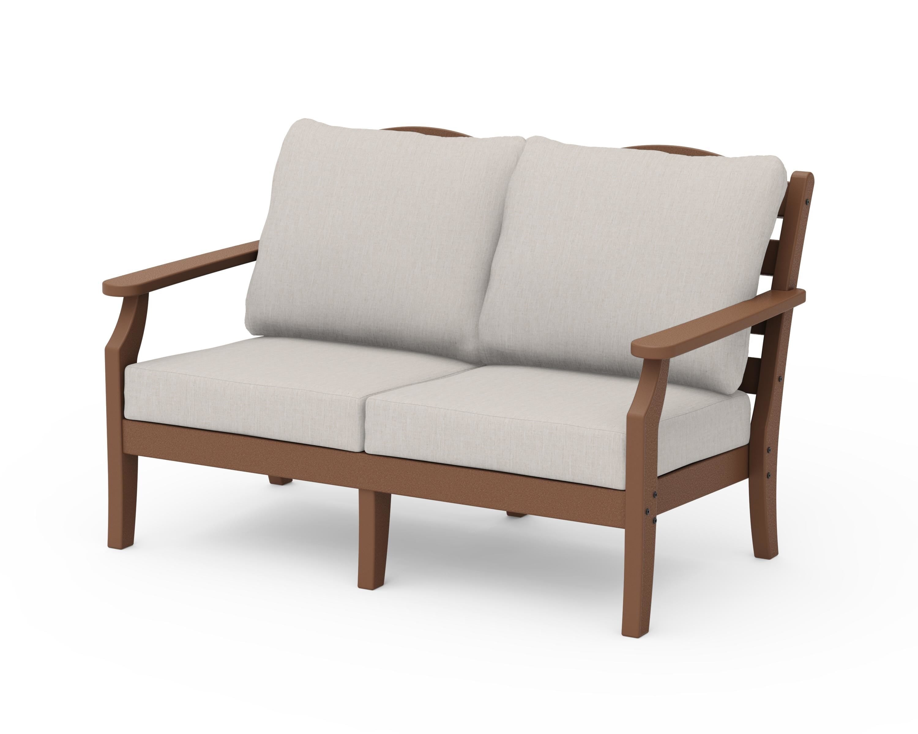 Draper James™ by POLYWOOD® Savannah Deep Seating Loveseat in Teak / Cast Ash