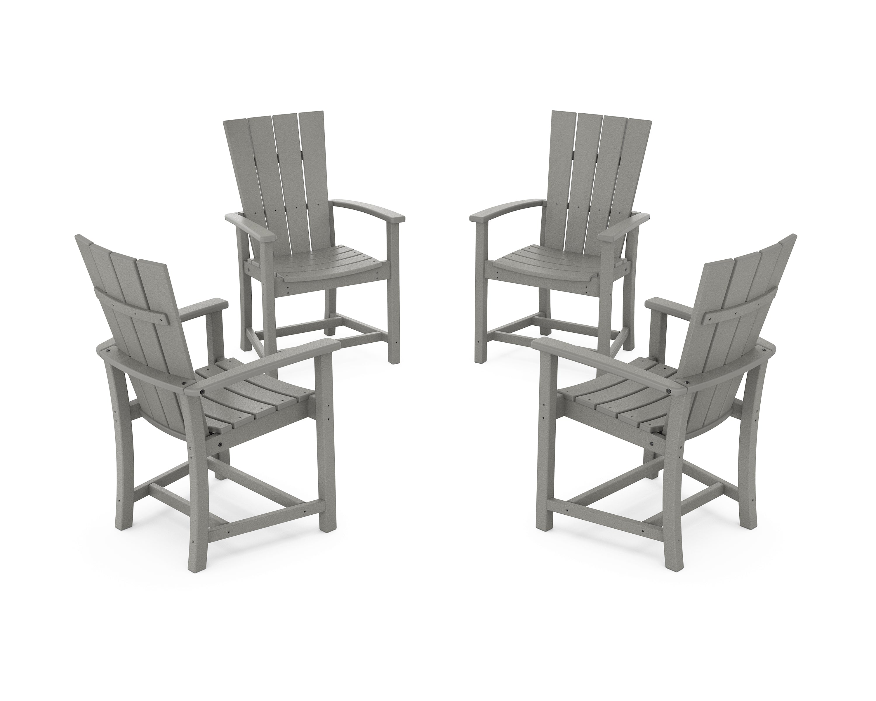 POLYWOOD® Quattro 4-Piece Upright Adirondack Conversation Set in Slate Grey