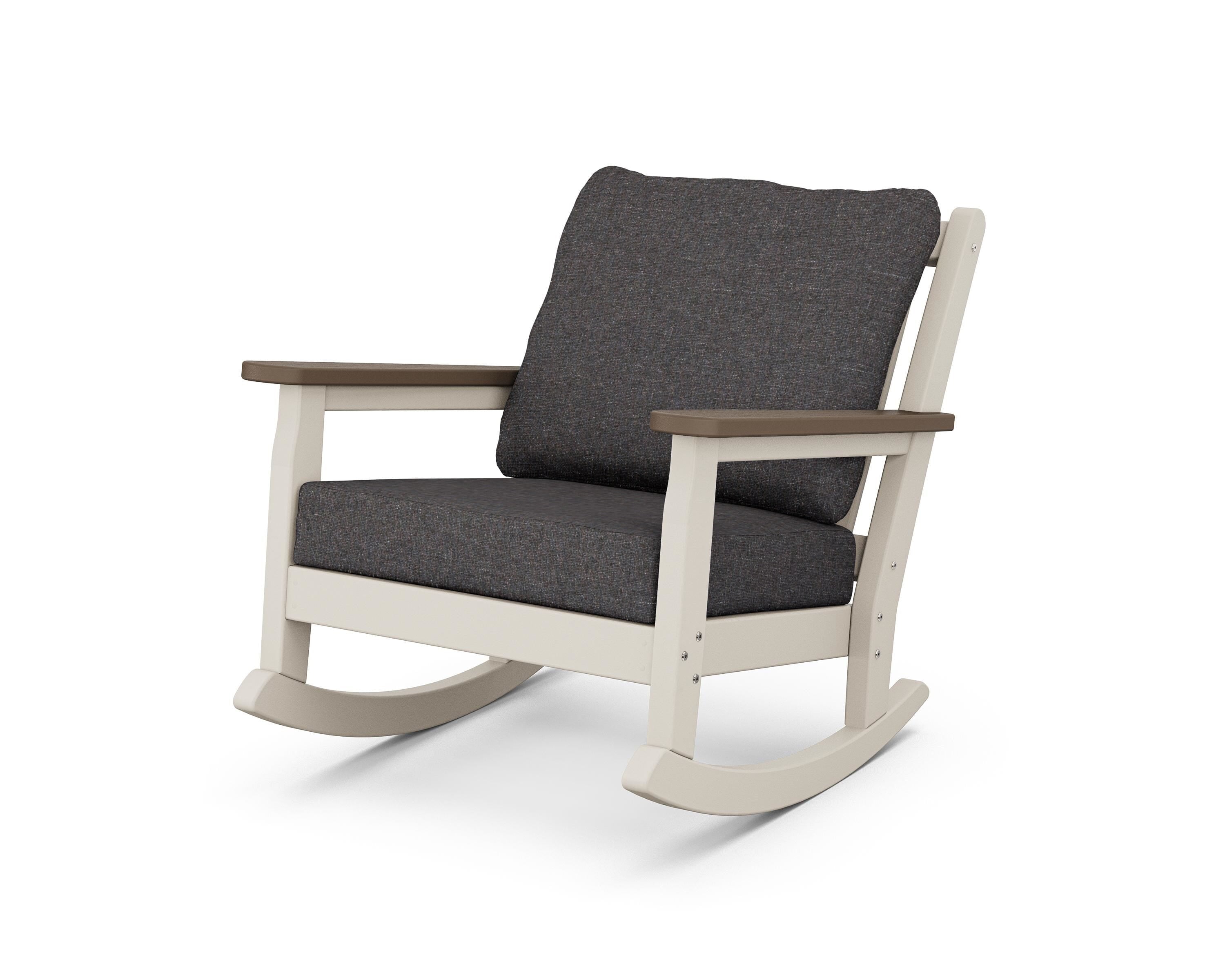 POLYWOOD® Chippendale Deep Seating Rocking Chair in Sand / Kona / Ash Charcoal