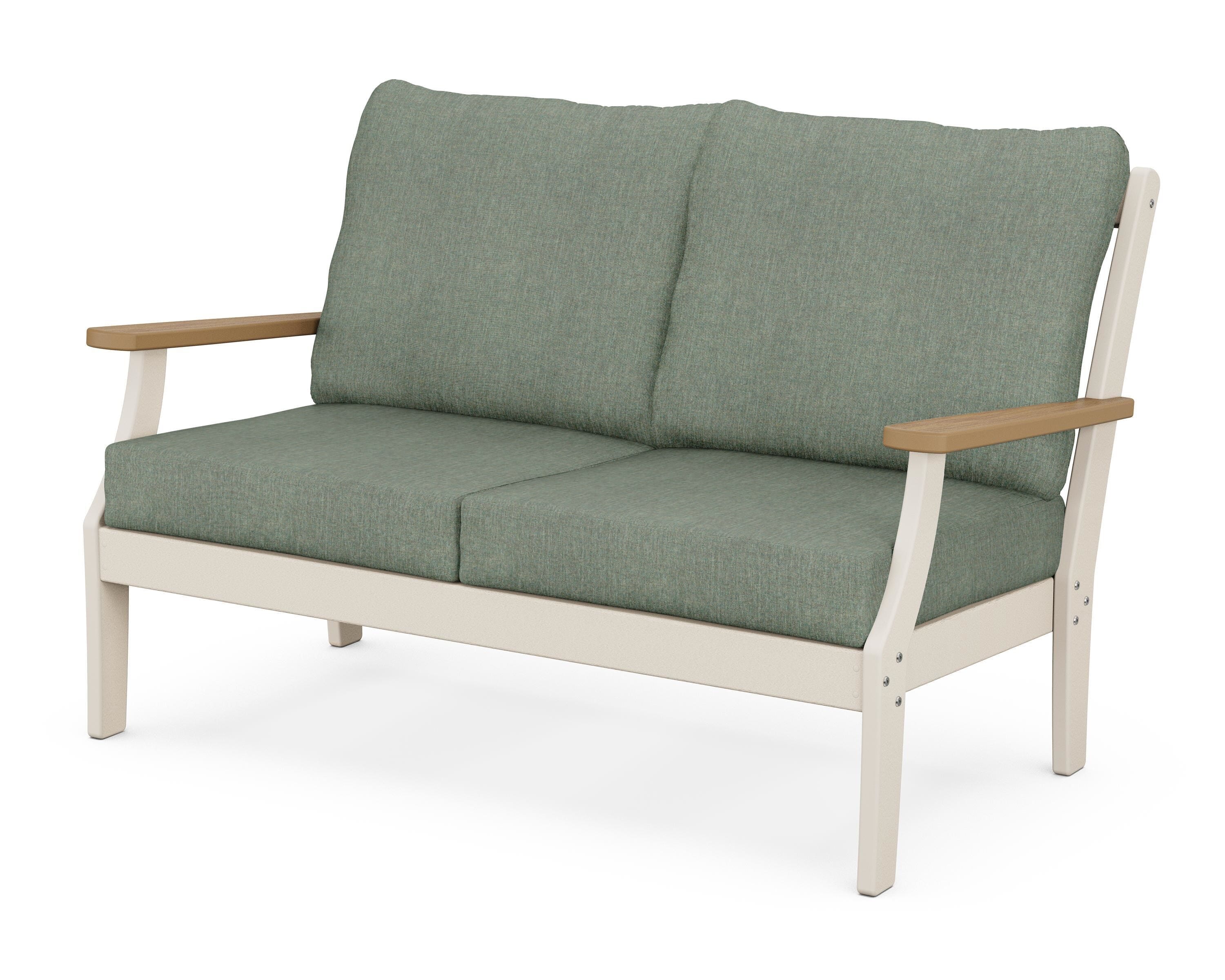 POLYWOOD® Braxton Deep Seating Loveseat in Sand / Natural / Cast Sage
