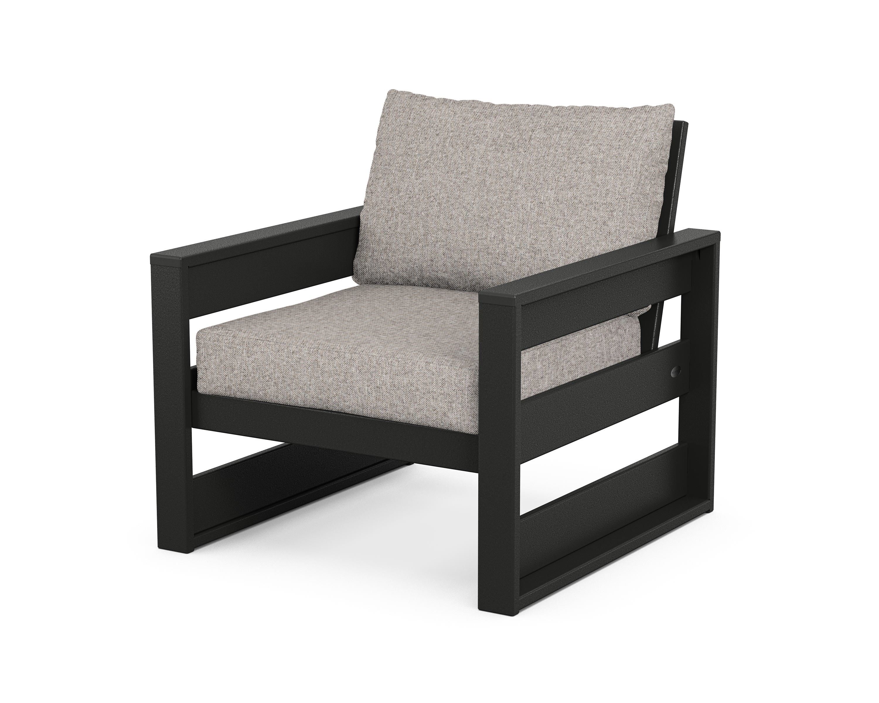 POLYWOOD® Westport Club Chair in Black / Weathered Tweed