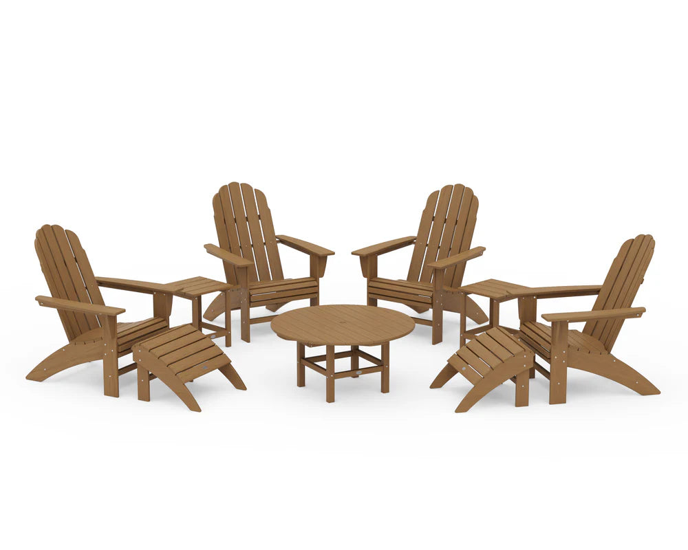 Vineyard Curveback Adirondack Chair 9-Piece Conversation Set