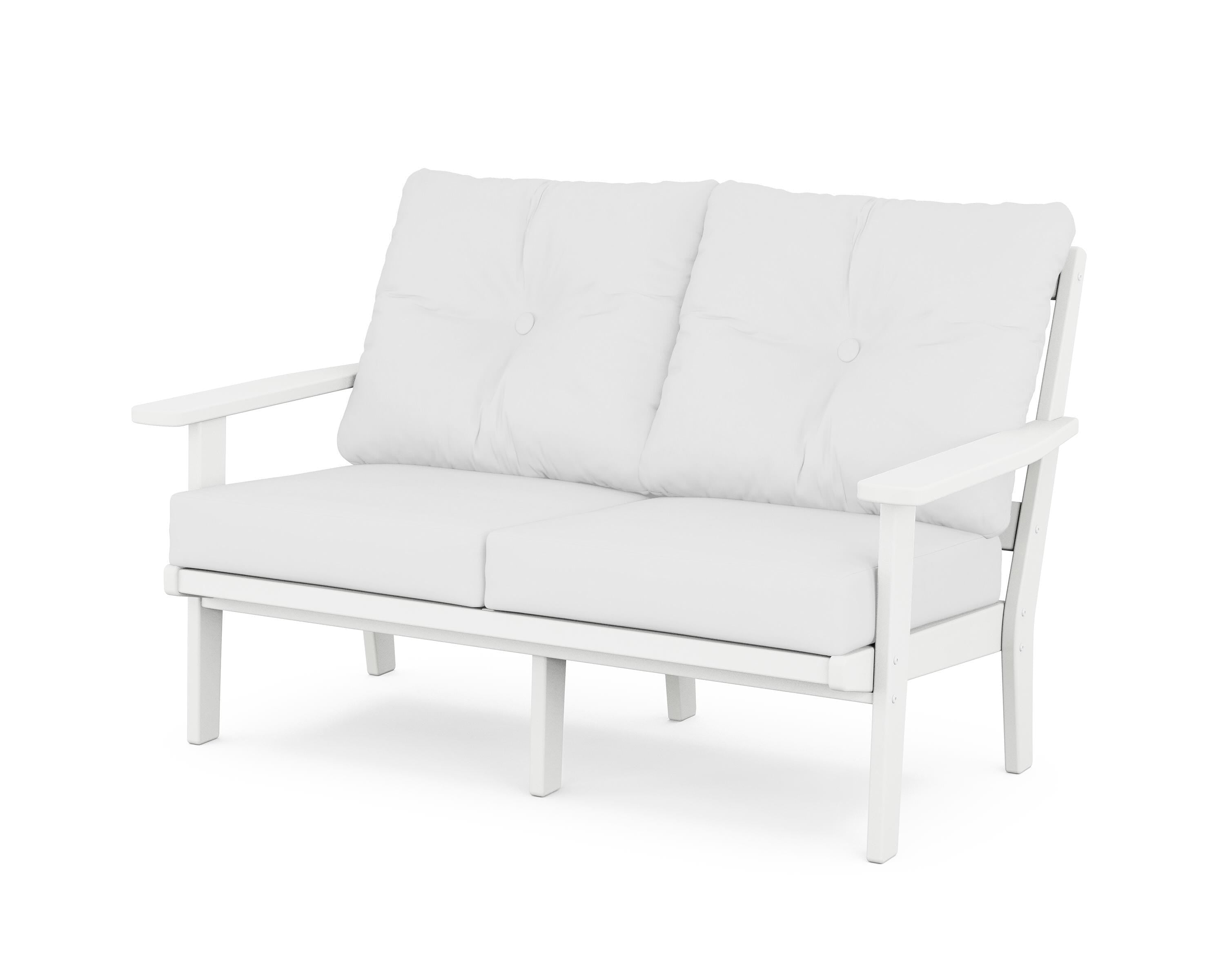POLYWOOD® Prairie Deep Seating Loveseat in White / Natural