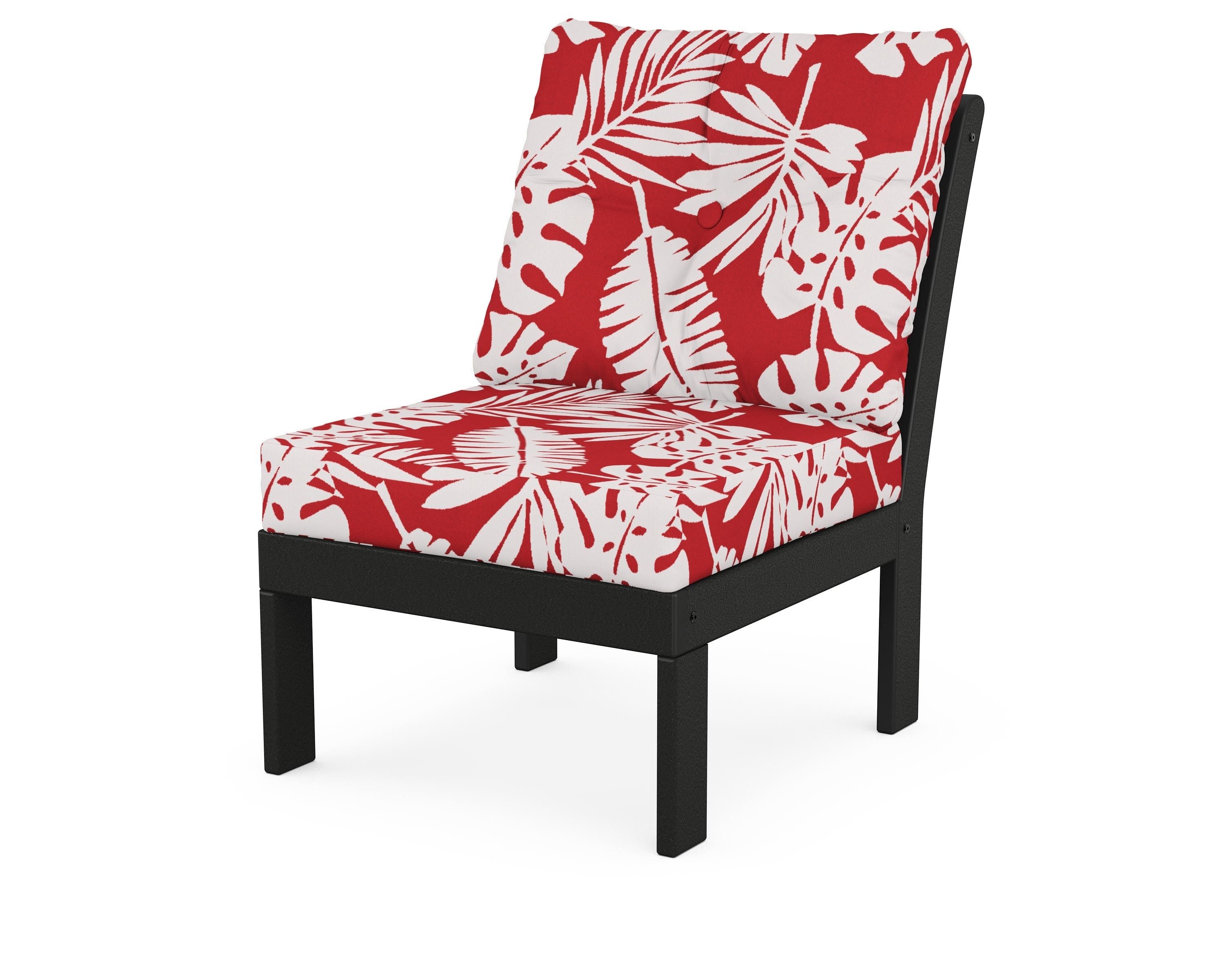 POLYWOOD® Vineyard Modular Armless Chair in Black / Leaf Crimson