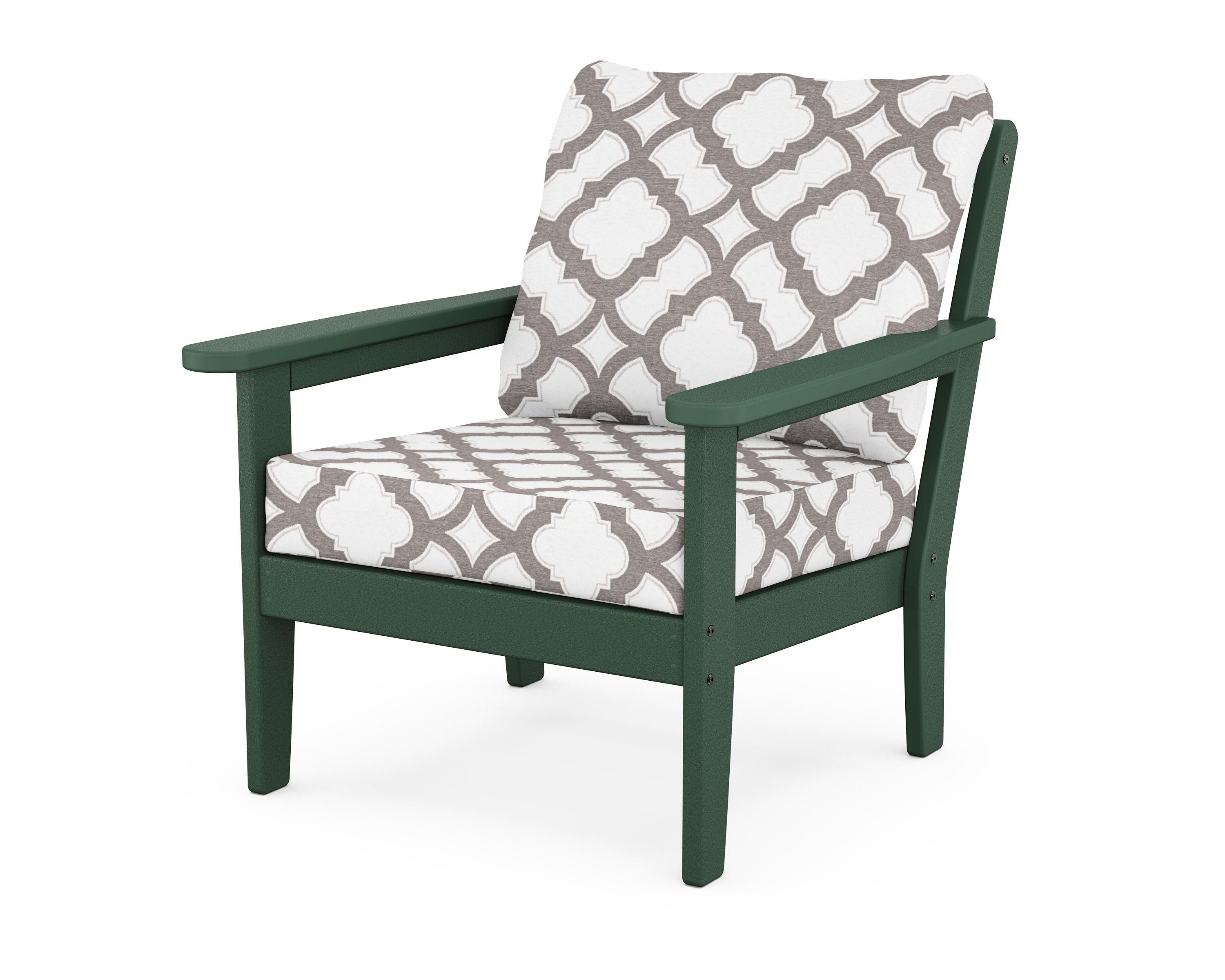 Country Living Cottage Deep Seating Chair in Green / Trellis Grey Mist