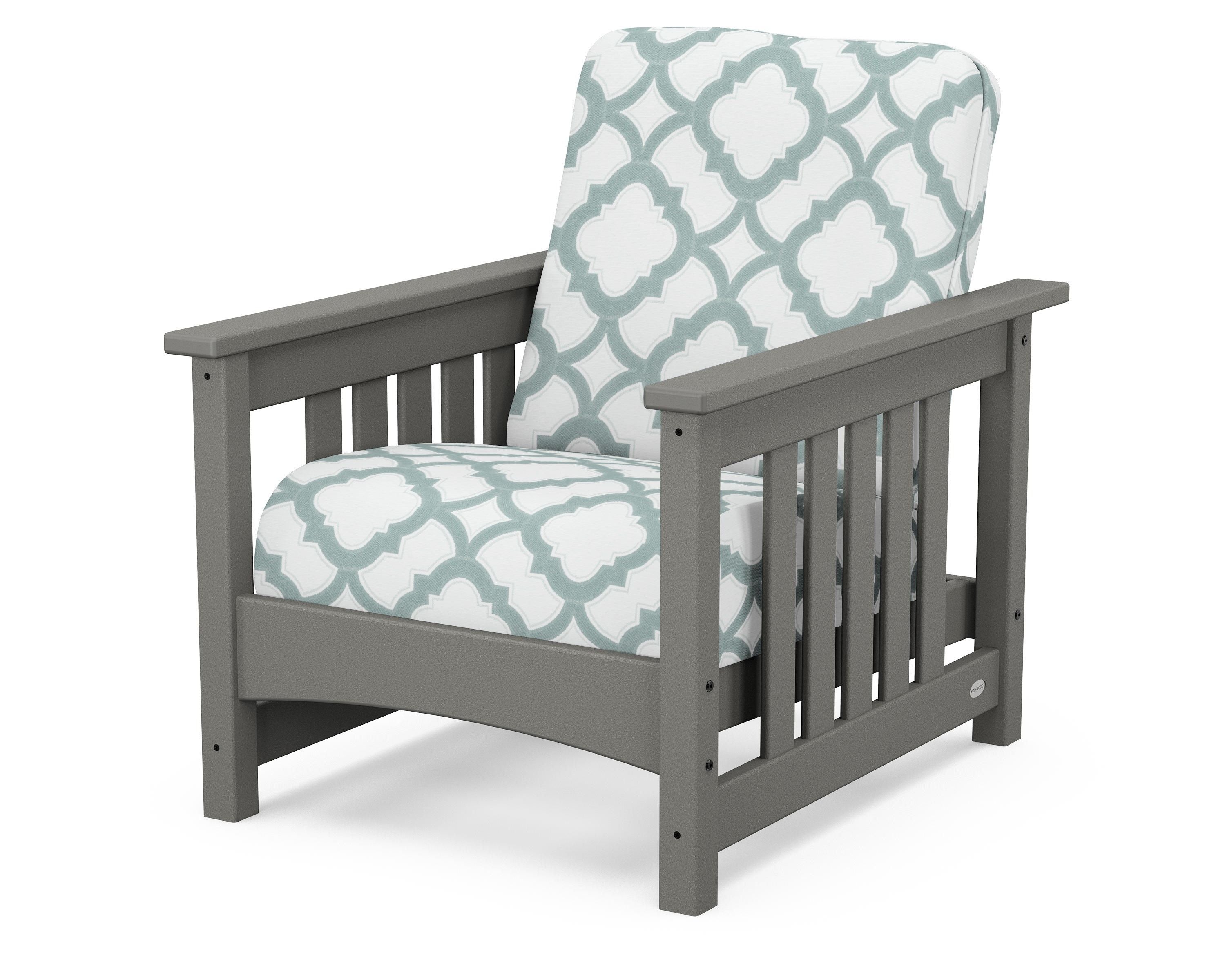POLYWOOD® Club Mission Chair in Slate Grey / Trellis Glacier Spa