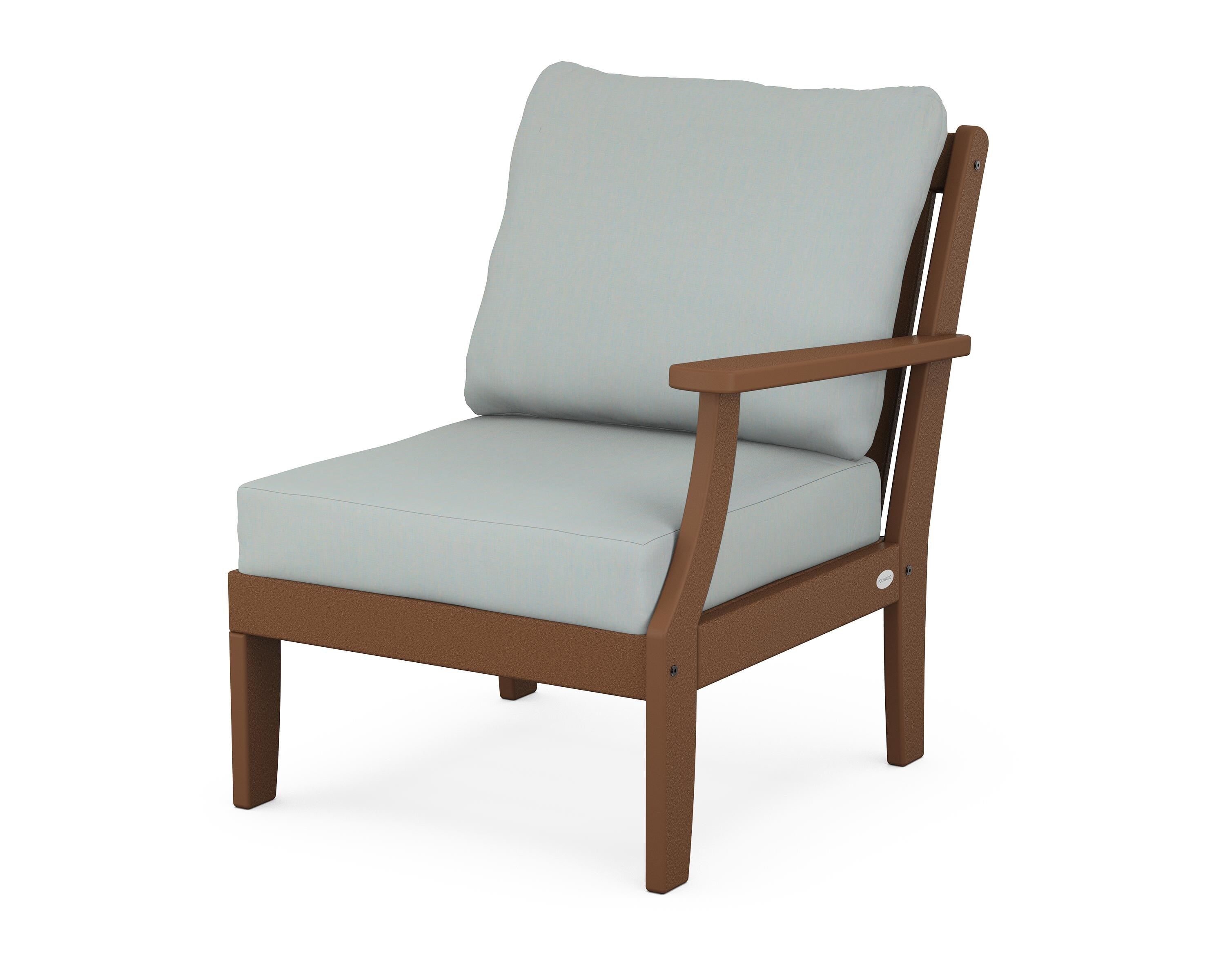 POLYWOOD® Braxton Modular Right Arm Chair in Teak / Spa