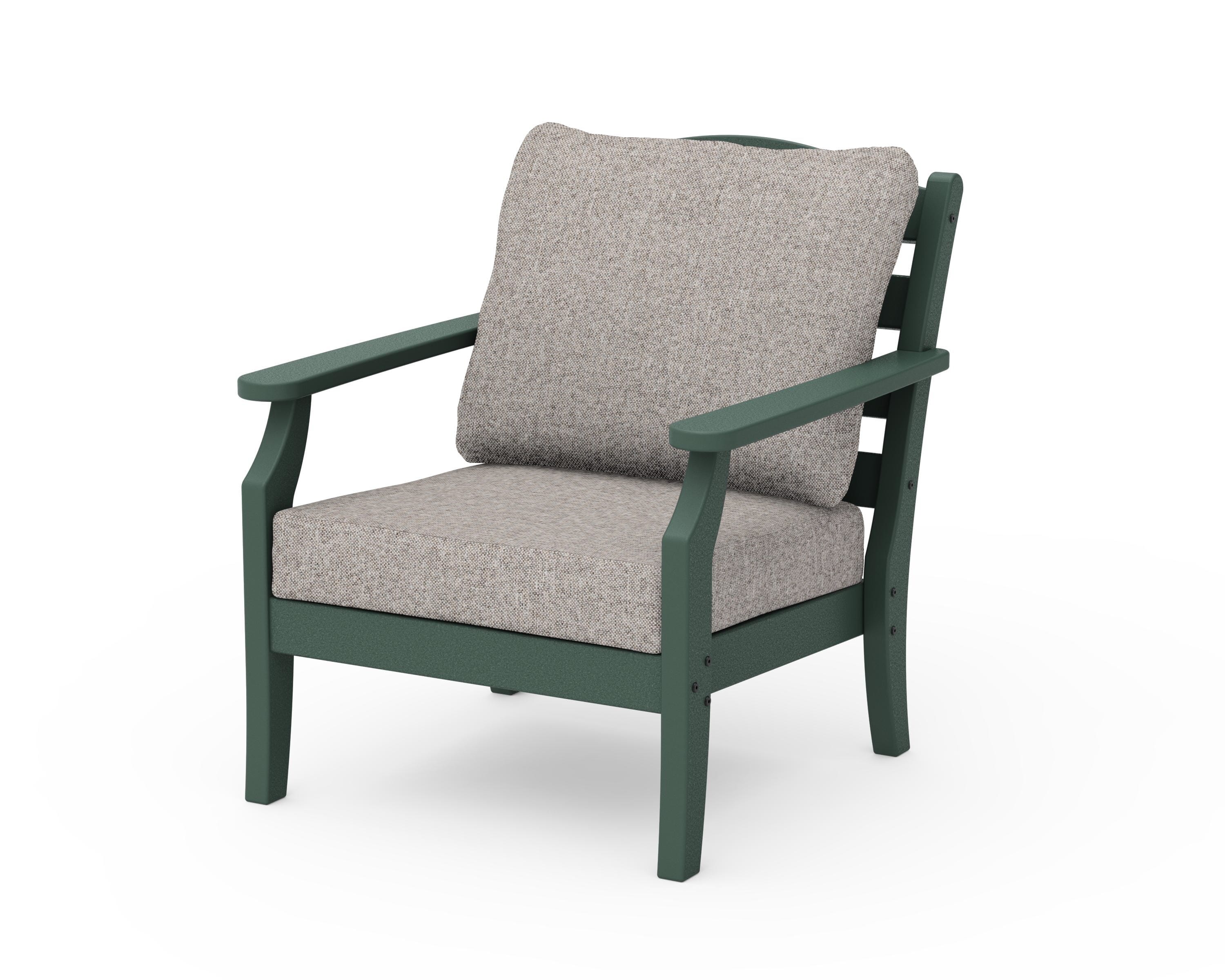 Draper James™ by POLYWOOD® Savannah Deep Seating Chair in Green / Weathered Tweed