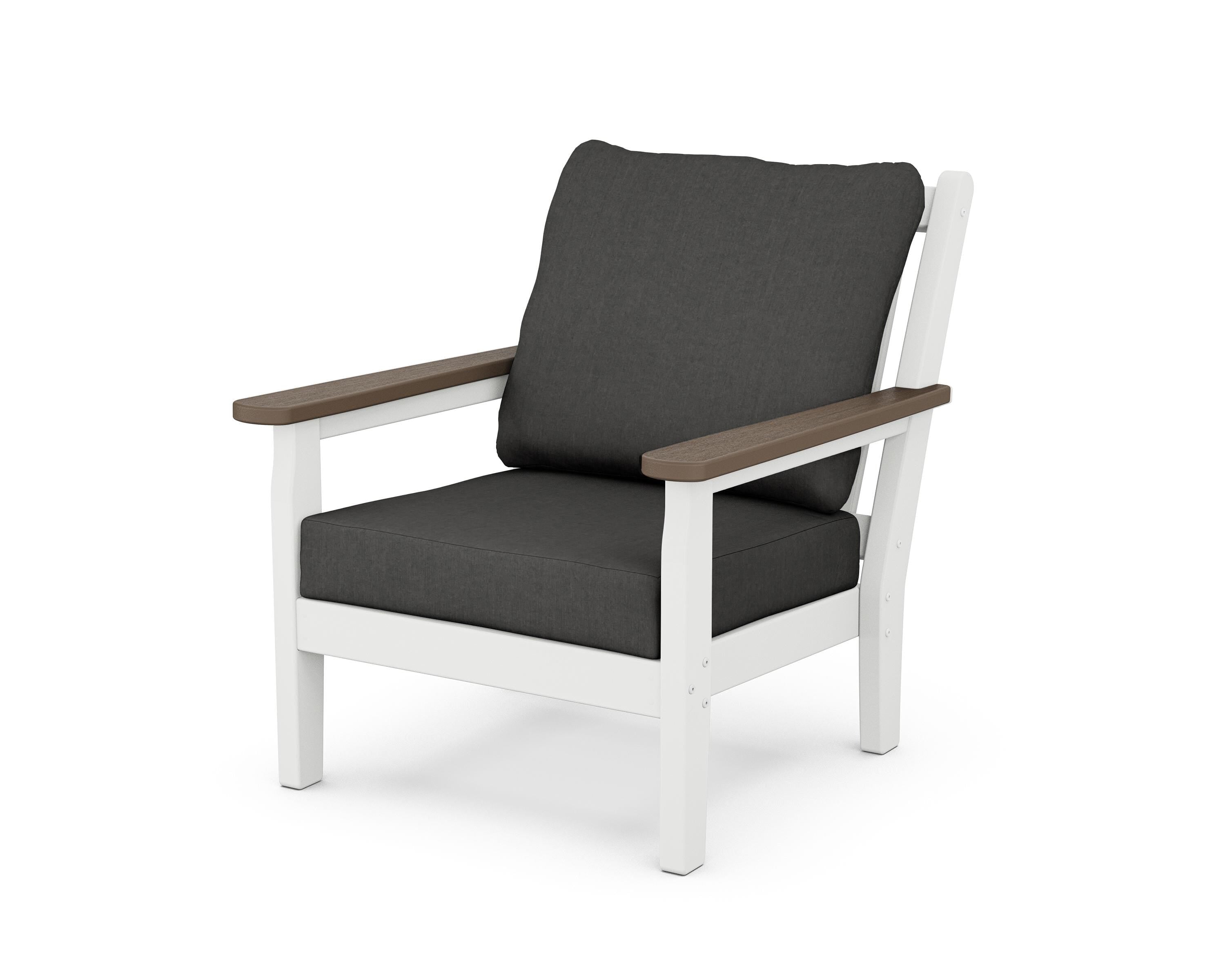 POLYWOOD® Chippendale Deep Seating Chair in White / Kona / Spectrum Carbon