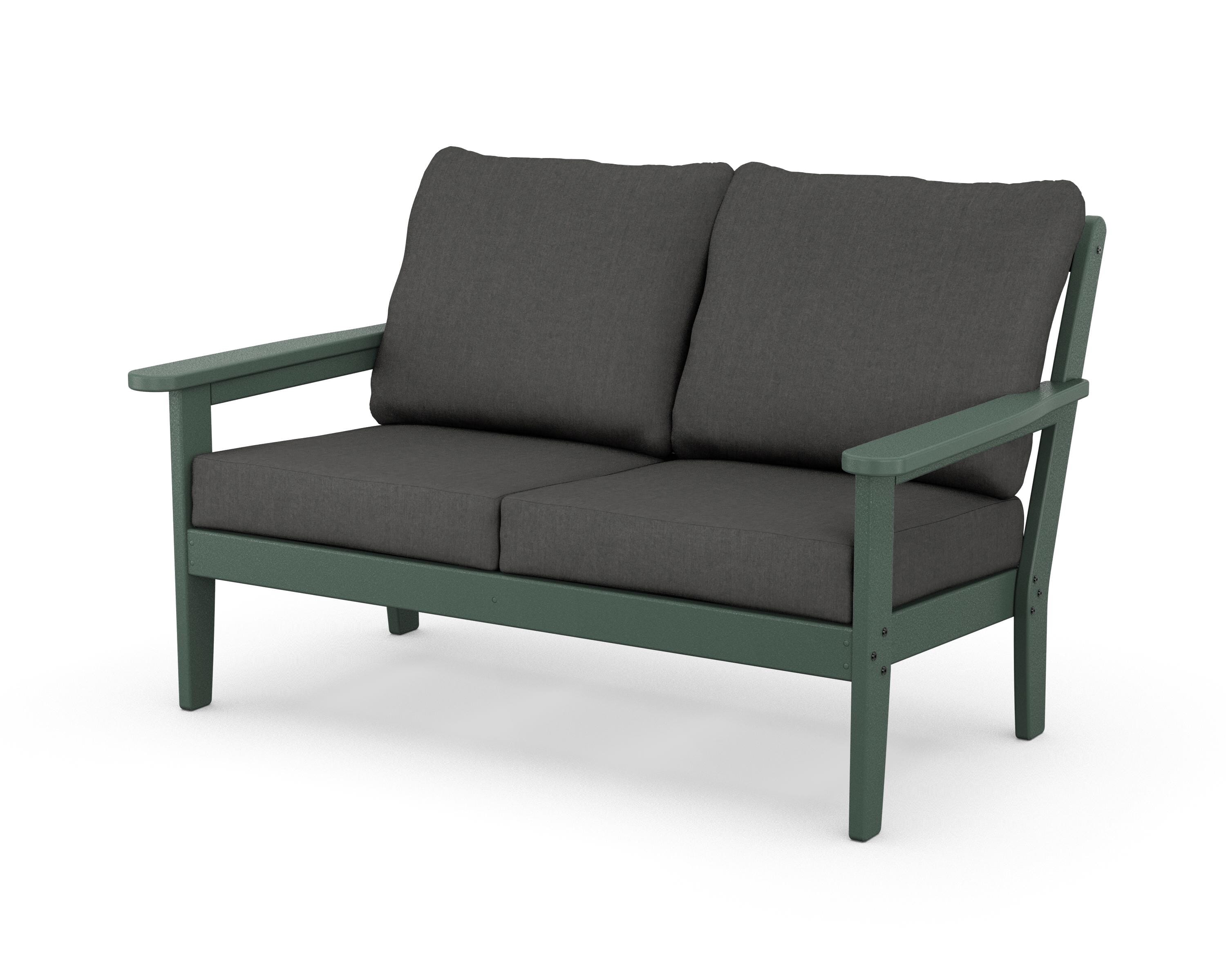 Country Living Cottage Deep Seating Loveseat in Green / Spectrum Carbon