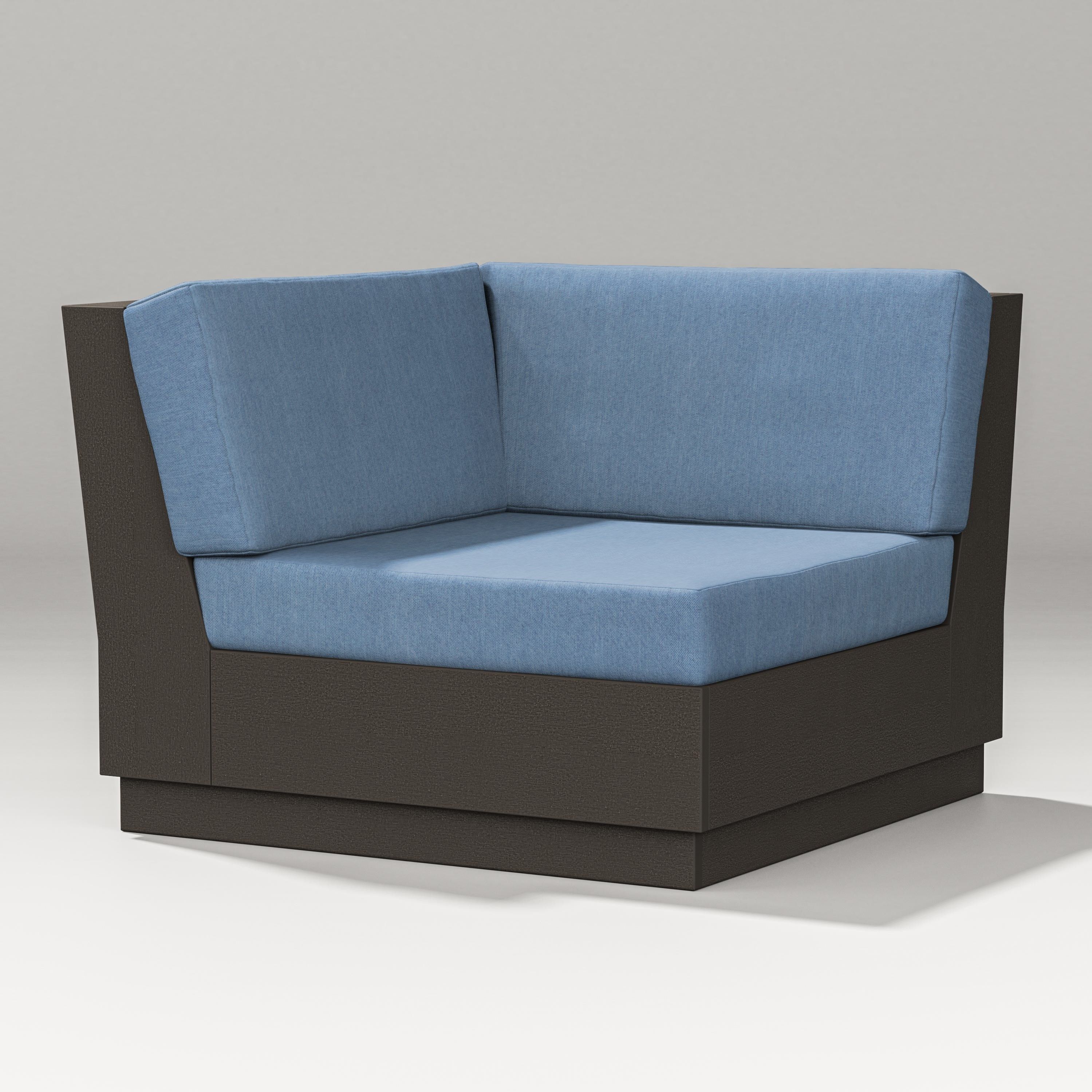 PW Designer Series Elevate Modular Corner Chair in Vintage Coffee / Sky Blue