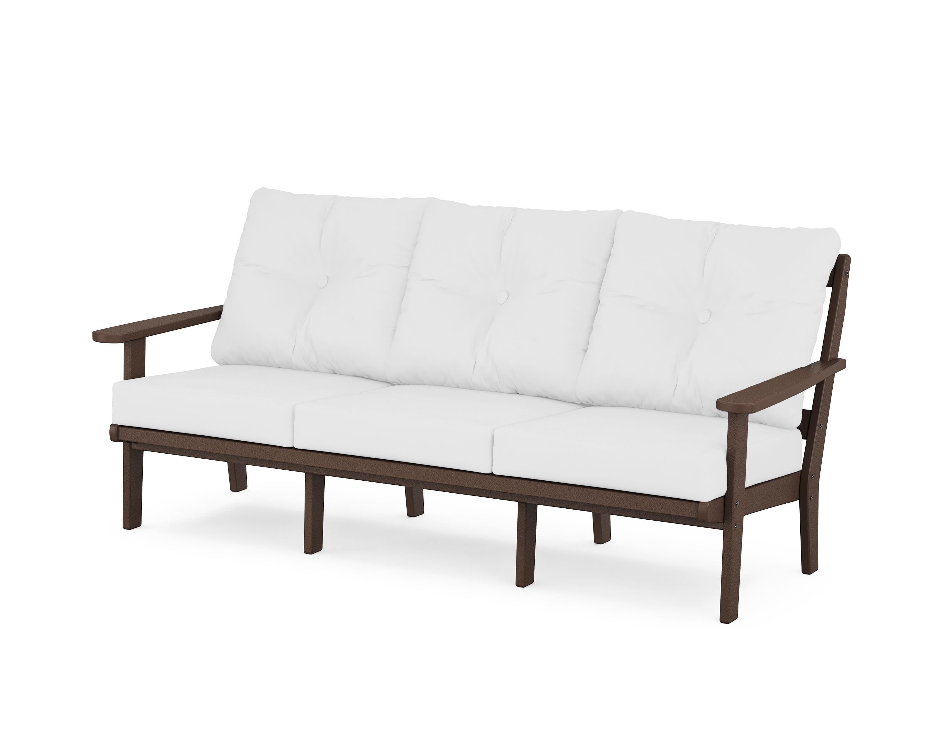 POLYWOOD® Mission Deep Seating Sofa in Mahogany / Natural