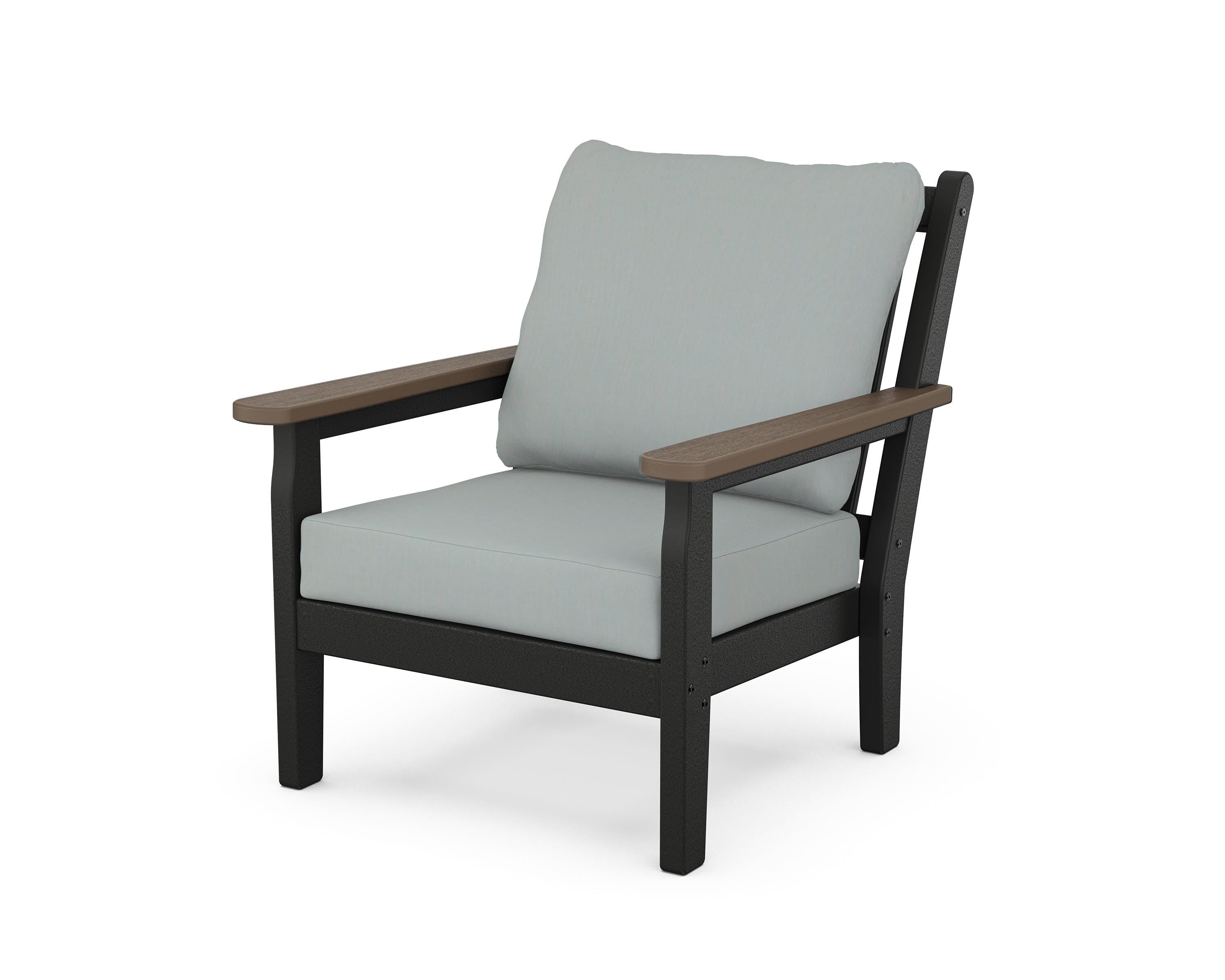POLYWOOD® Chippendale Deep Seating Chair in Black / Kona / Spa