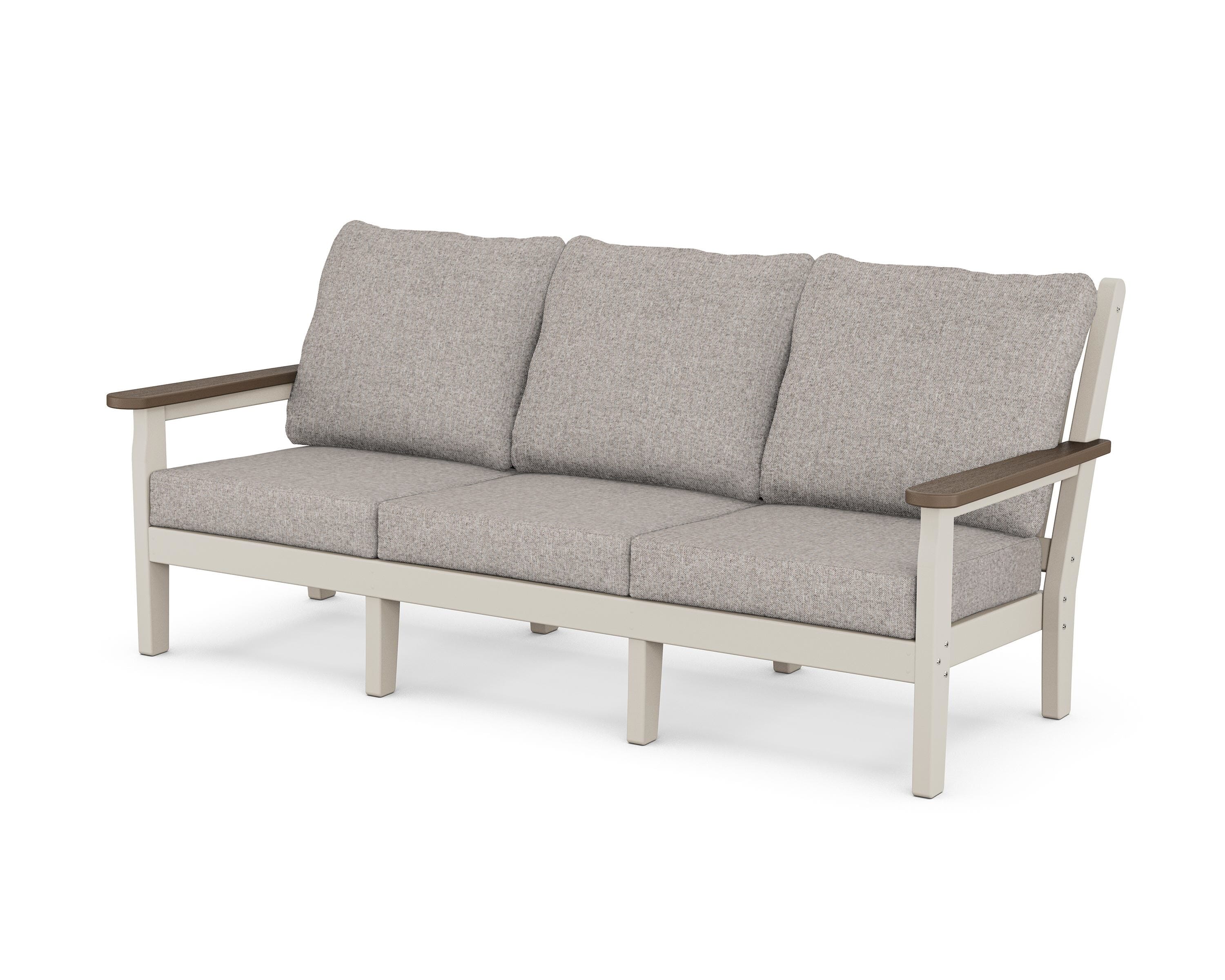 POLYWOOD® Chippendale Deep Seating Sofa in Sand / Kona / Weathered Tweed