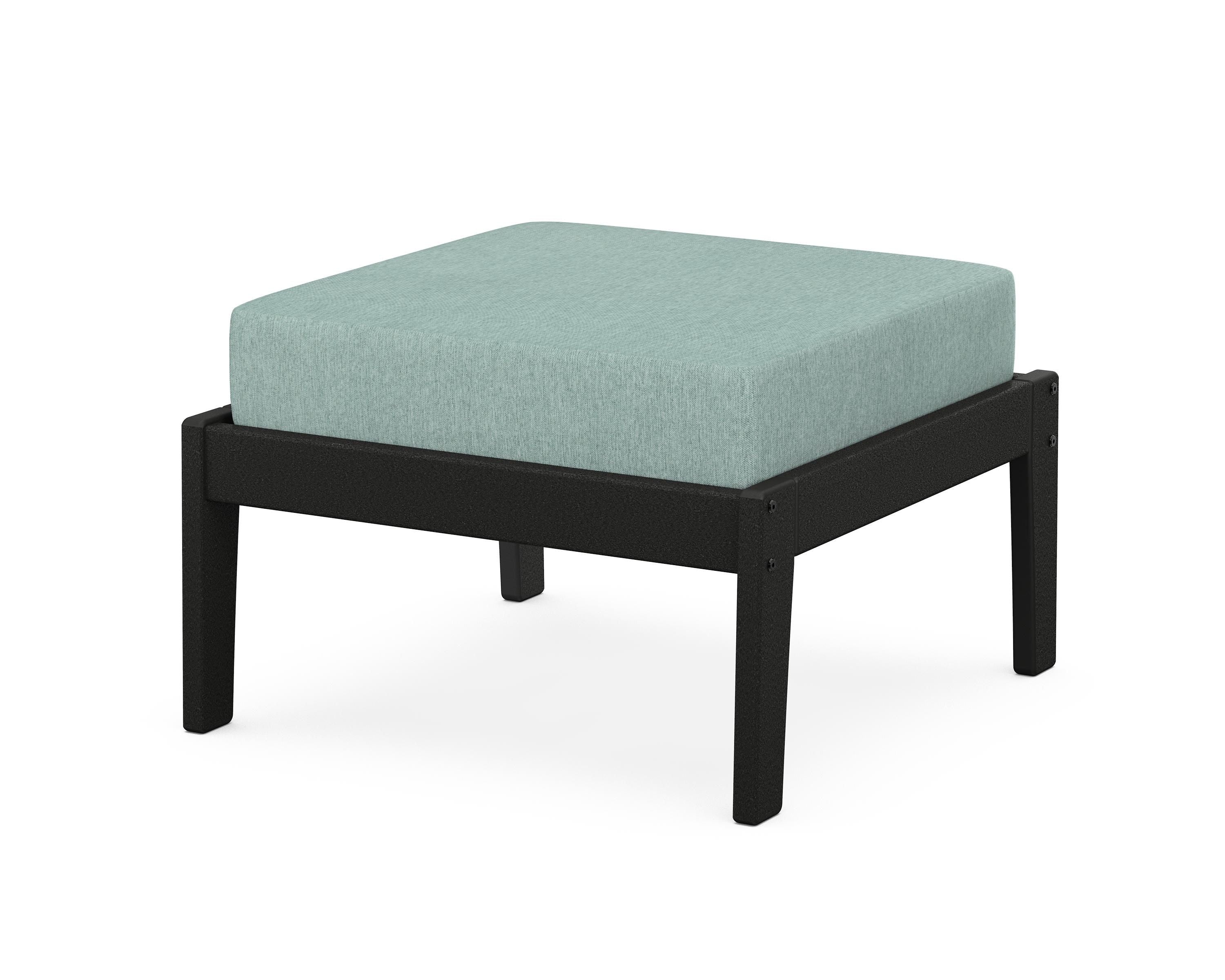 Unbranded Deep Seating Ottoman in Black / Glacier Spa