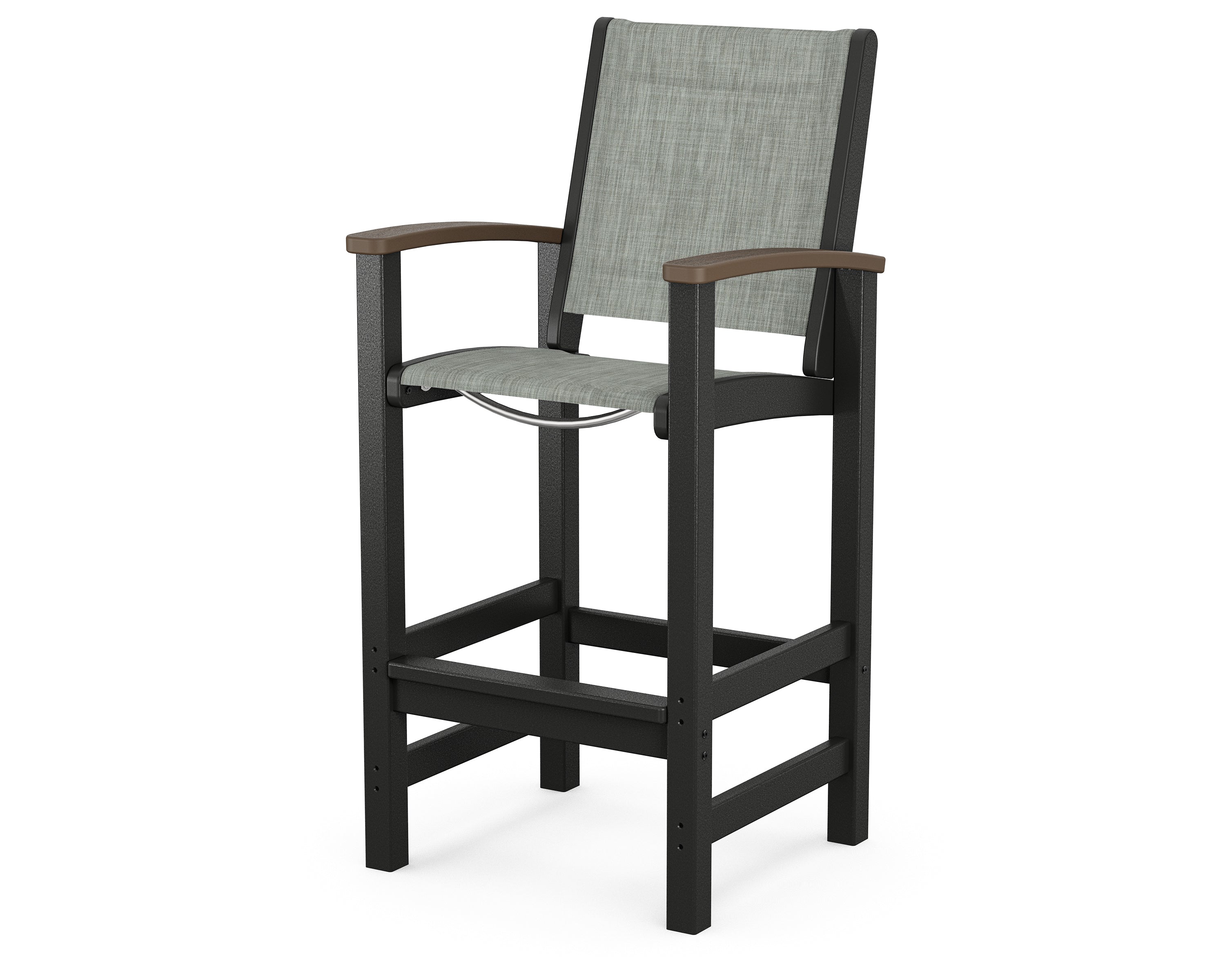 POLYWOOD® Coastal Bar Chair in Black / Kona / Birch Sling