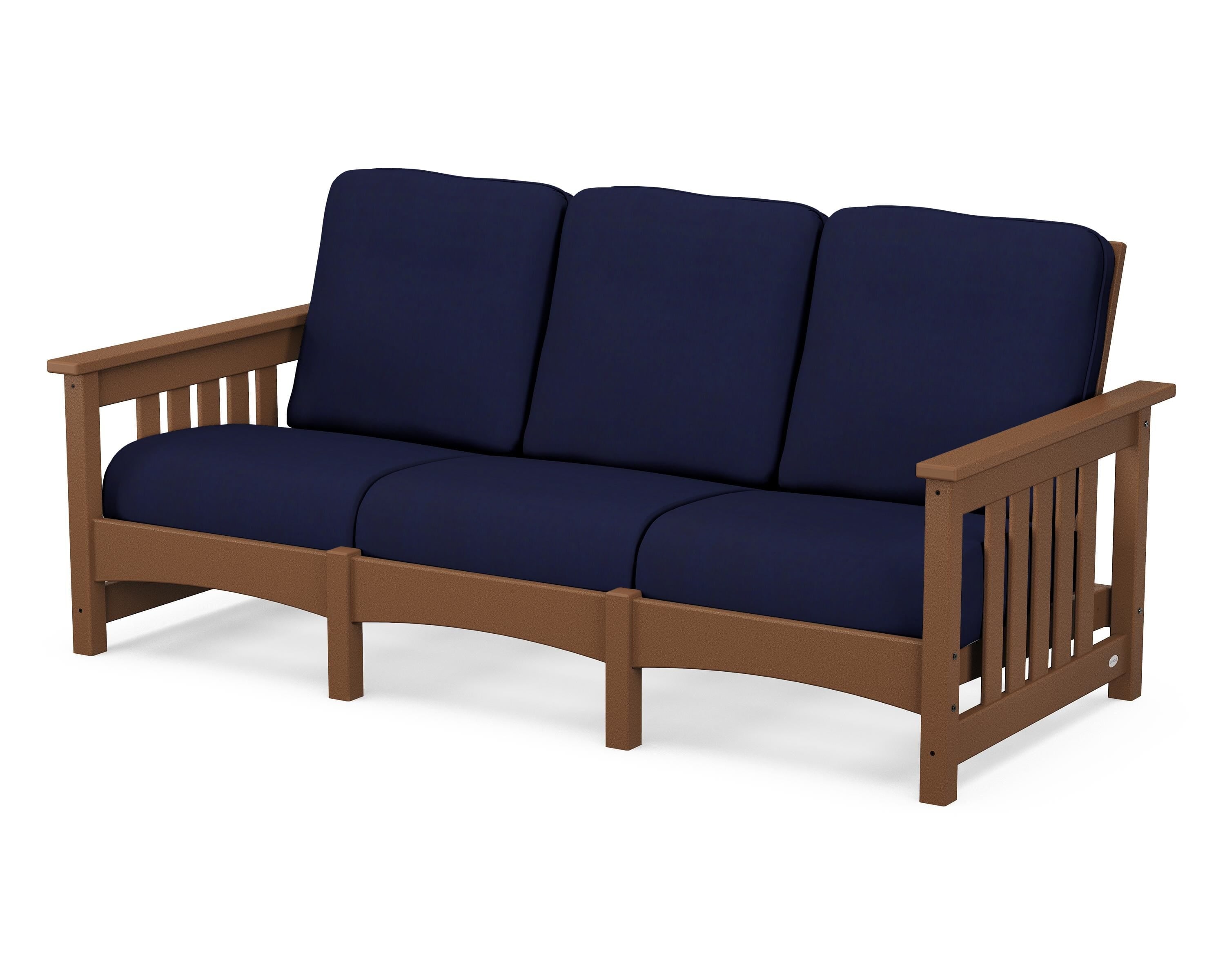 POLYWOOD® Club Mission Sofa in Teak / Navy