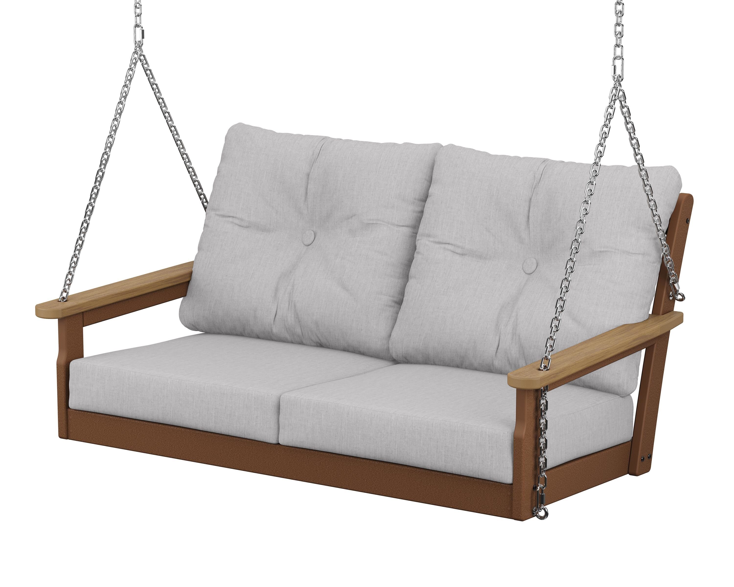 POLYWOOD® Vineyard Deep Seating Swing in Teak / Natural / Granite
