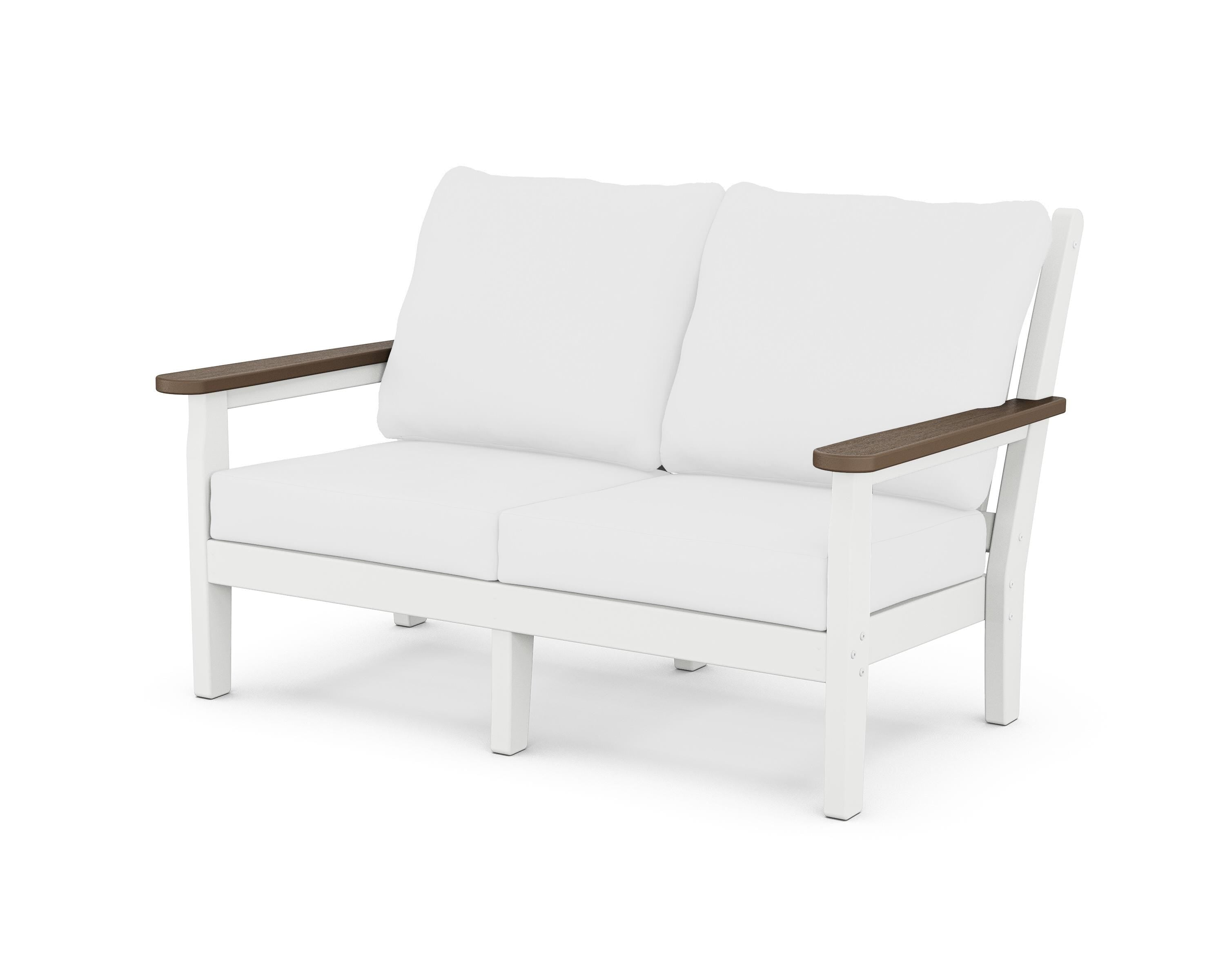 POLYWOOD® Chippendale Deep Seating Loveseat in White / Kona / Natural