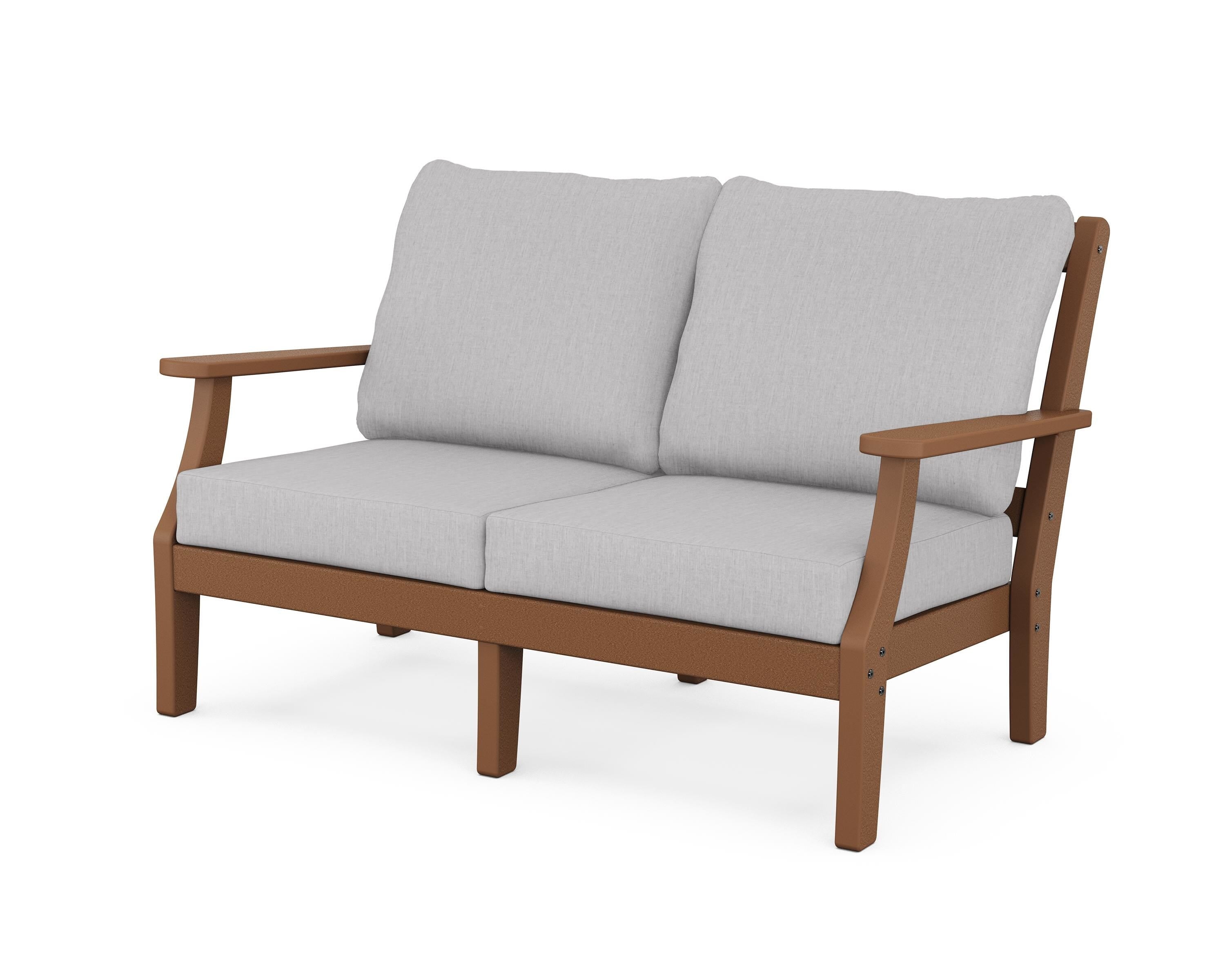 Martha Stewart by POLYWOOD® Chinoiserie Deep Seating Loveseat in Teak / Granite