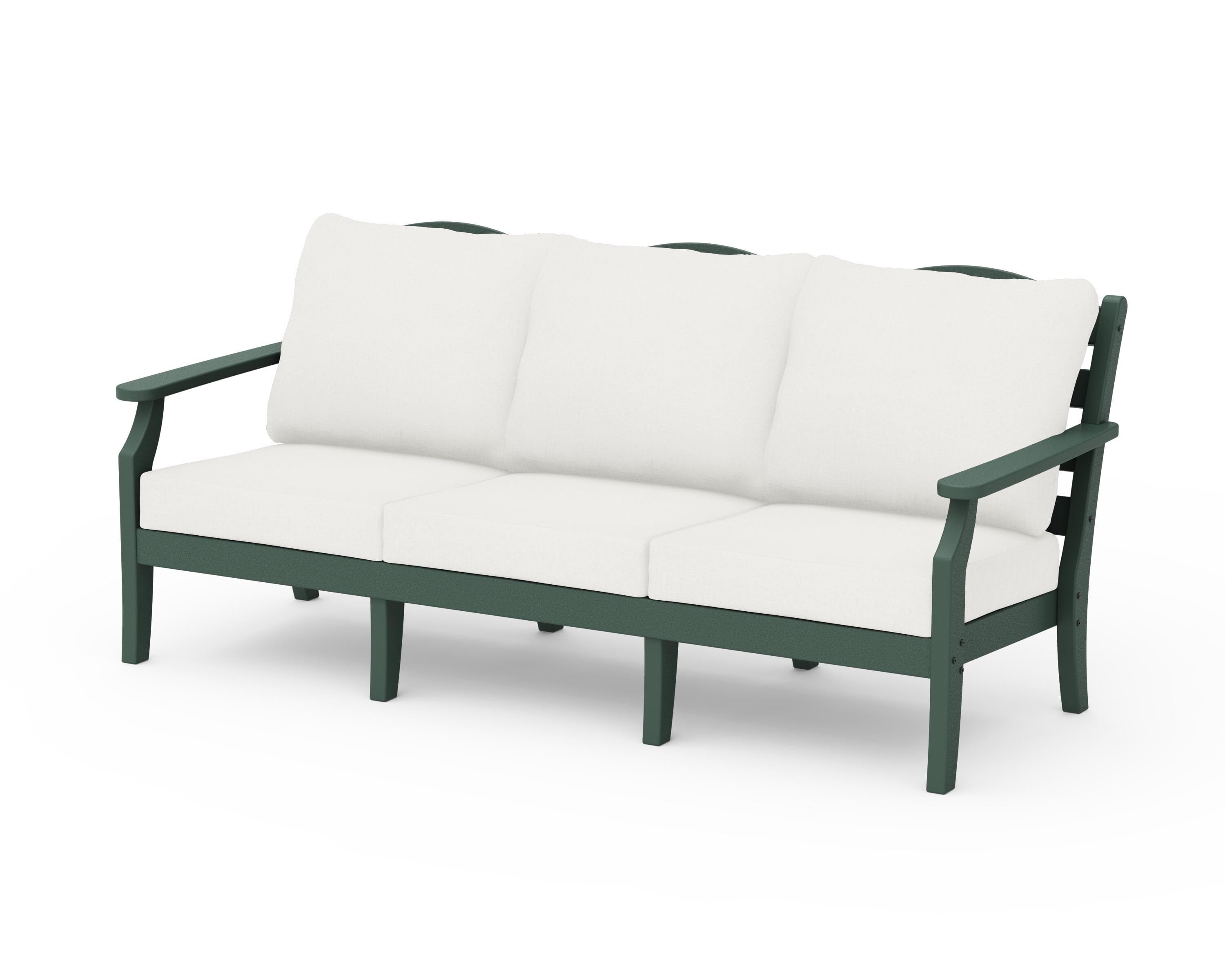 Draper James™ by POLYWOOD® Savannah Deep Seating Sofa in Green / Natural Linen