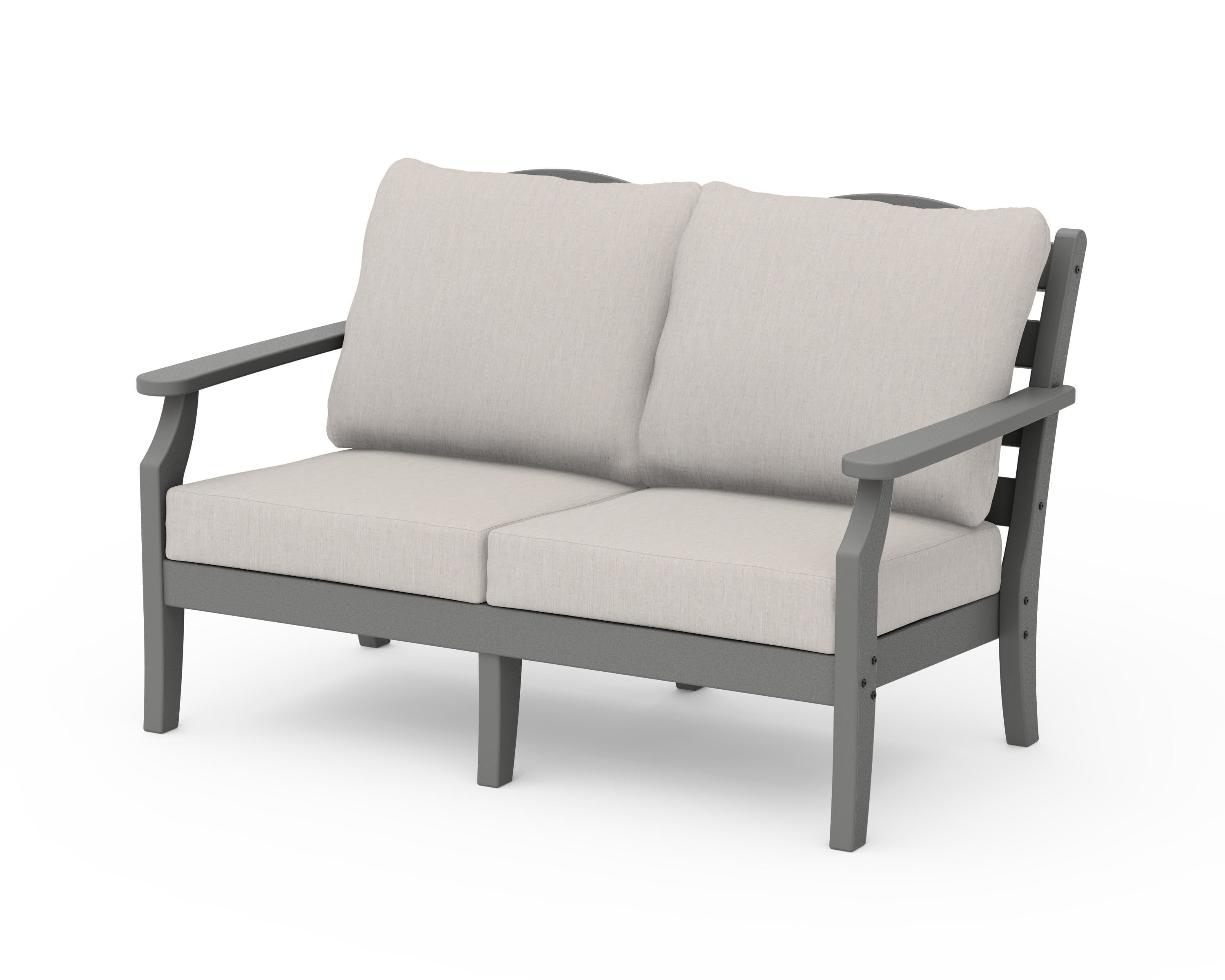 Draper James™ by POLYWOOD® Savannah Deep Seating Loveseat in Slate Grey / Cast Ash