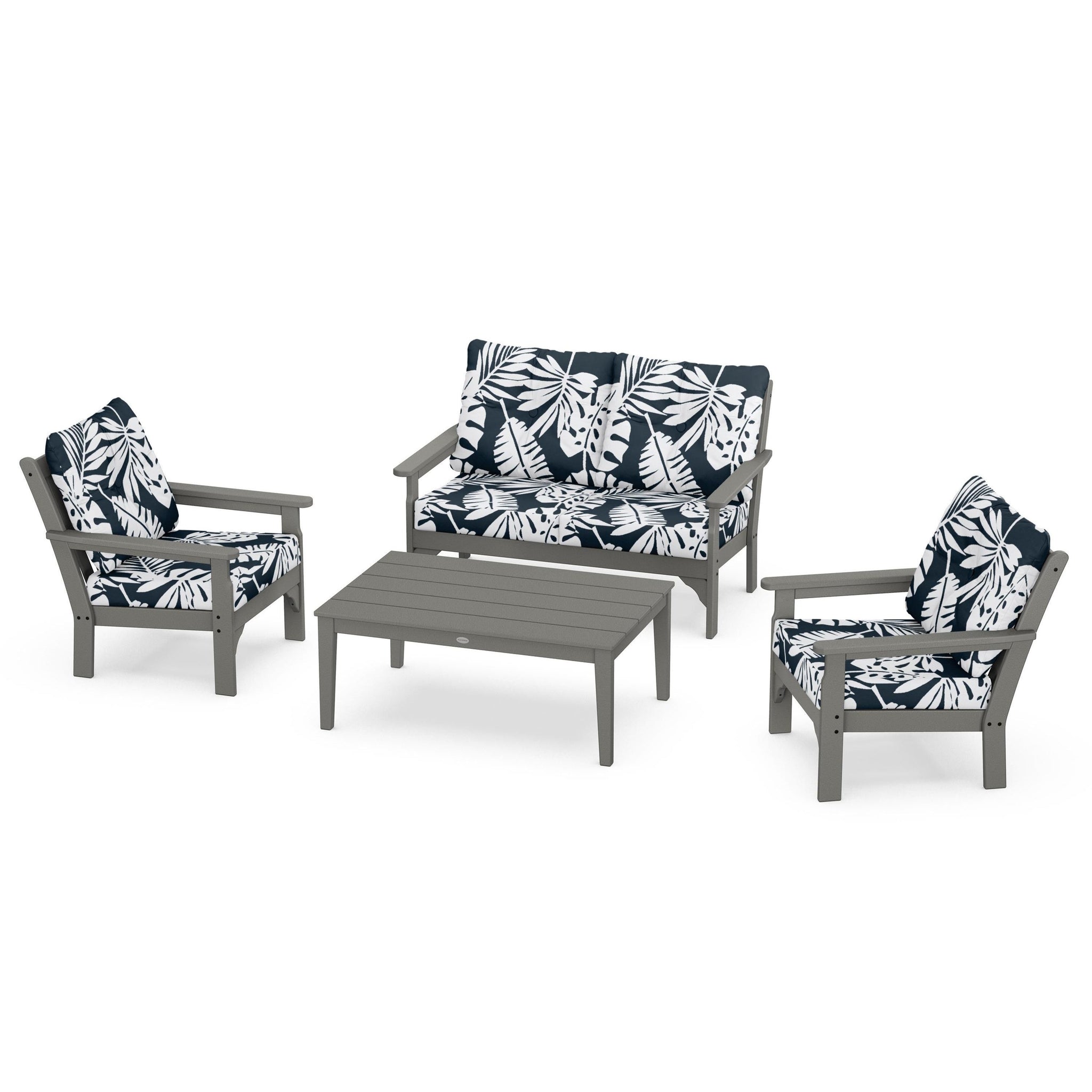 Vineyard 4 Piece Deep Seating Set - Slate Grey