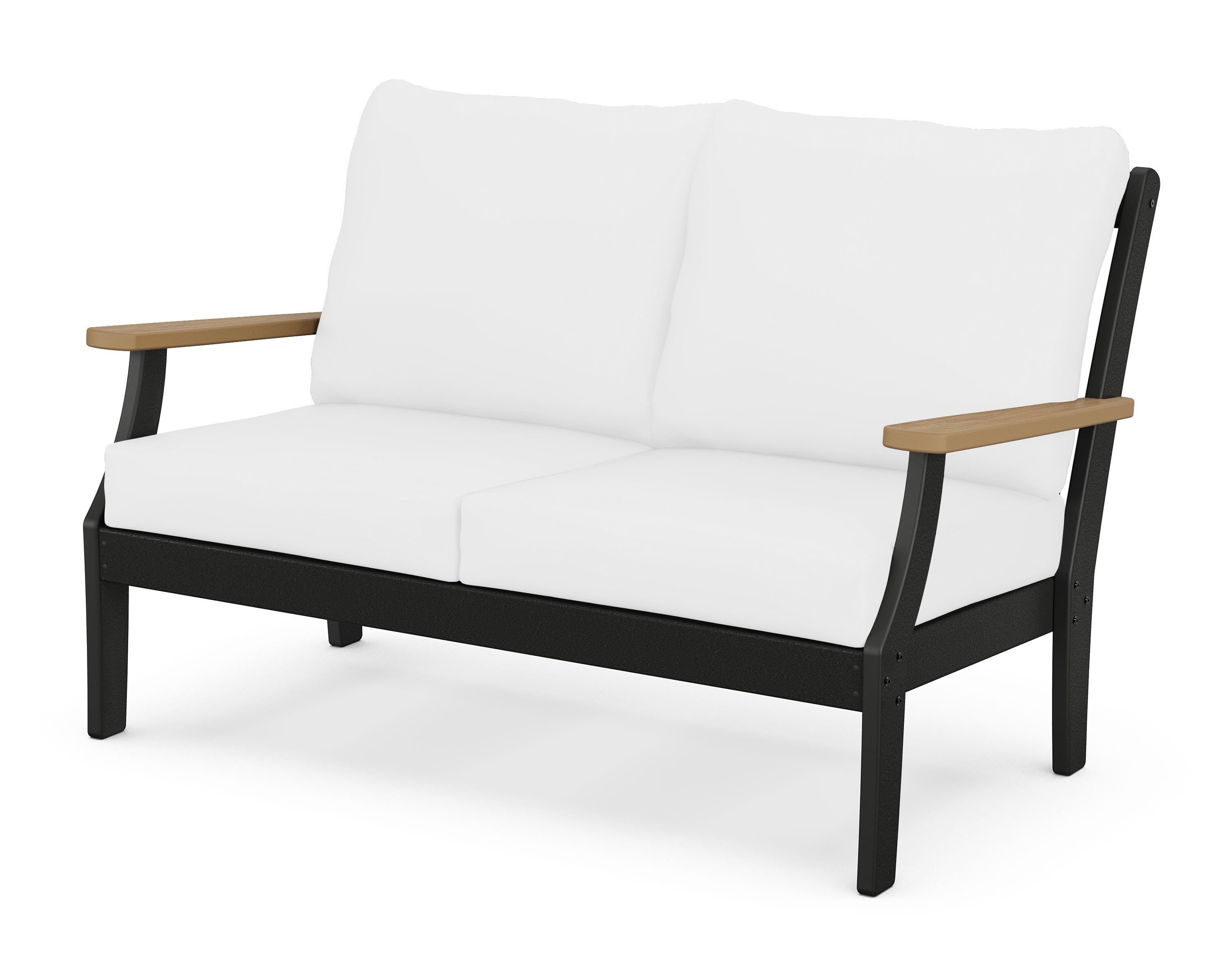 POLYWOOD® Braxton Deep Seating Loveseat in Black / Natural / Natural