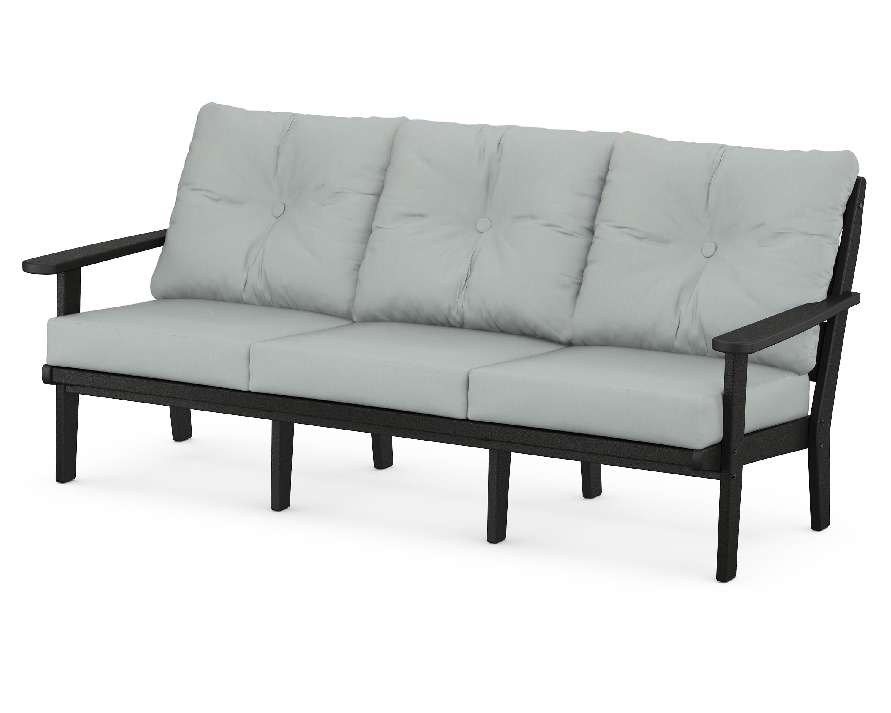 POLYWOOD® Lakeside Deep Seating Sofa in Black / Spa