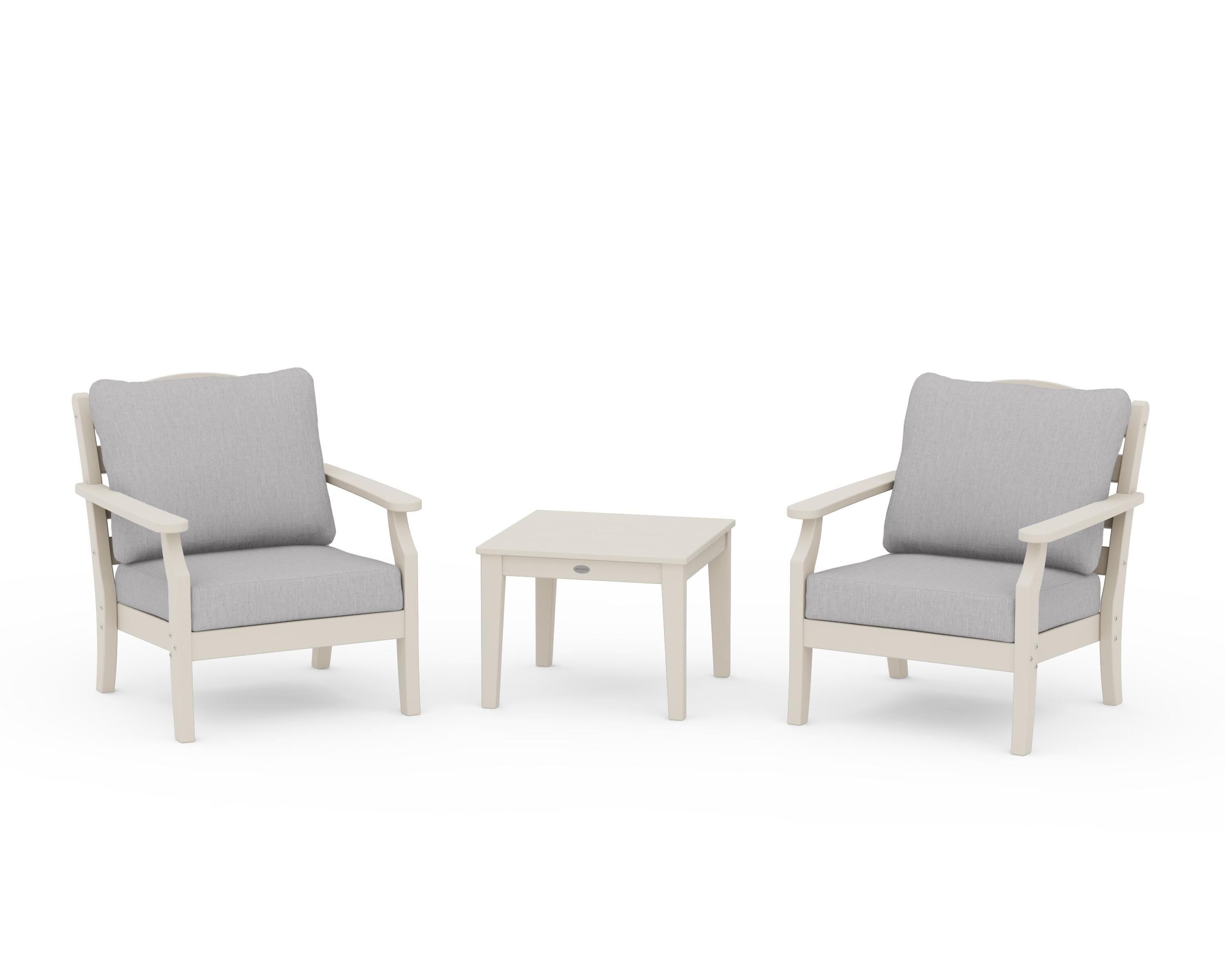 Draper James™ by POLYWOOD® Savannah 3-Piece Deep Seating Set in Sand / Granite