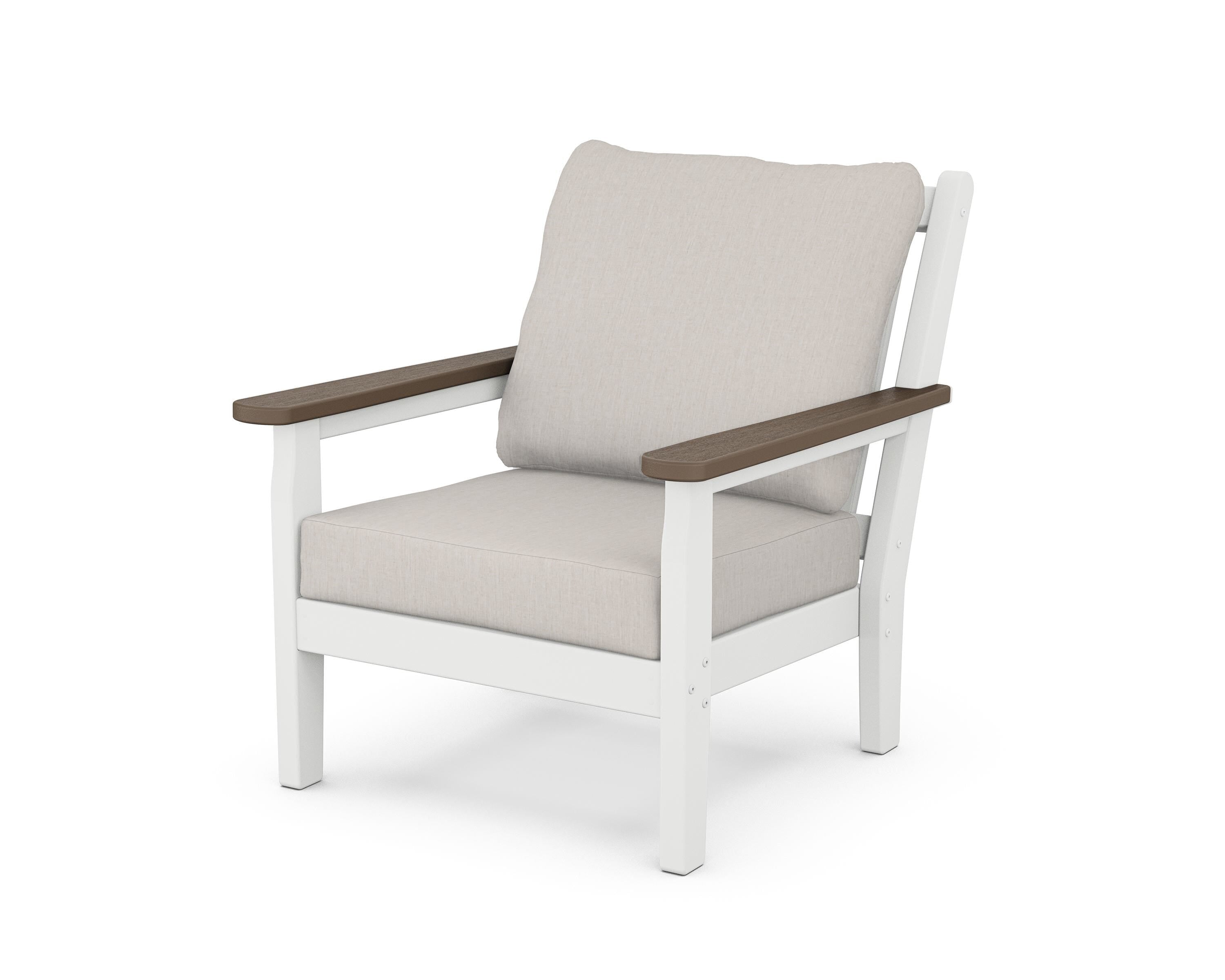 POLYWOOD® Chippendale Deep Seating Chair in White / Kona / Cast Ash