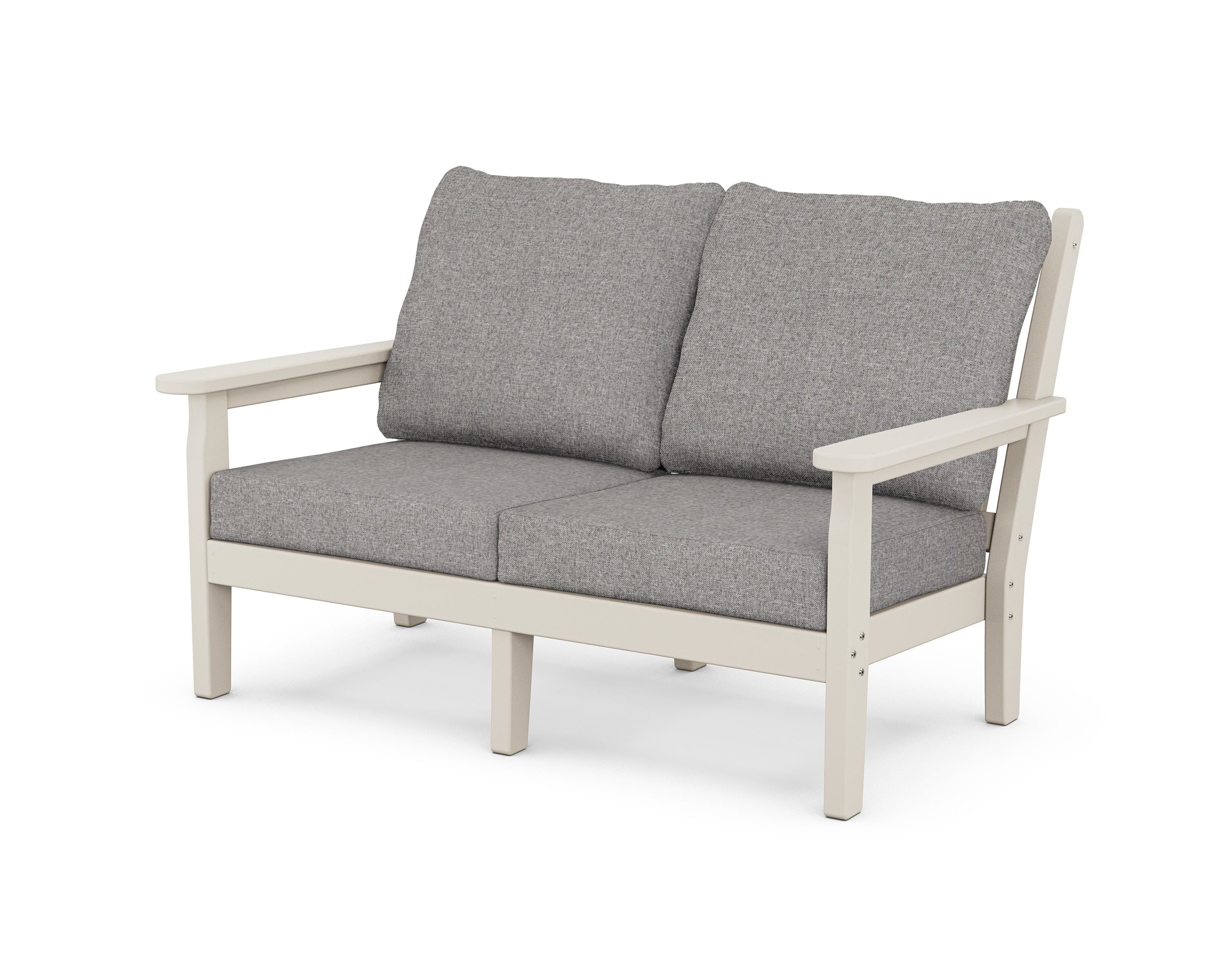POLYWOOD® Chippendale Deep Seating Loveseat in Sand / Grey Mist