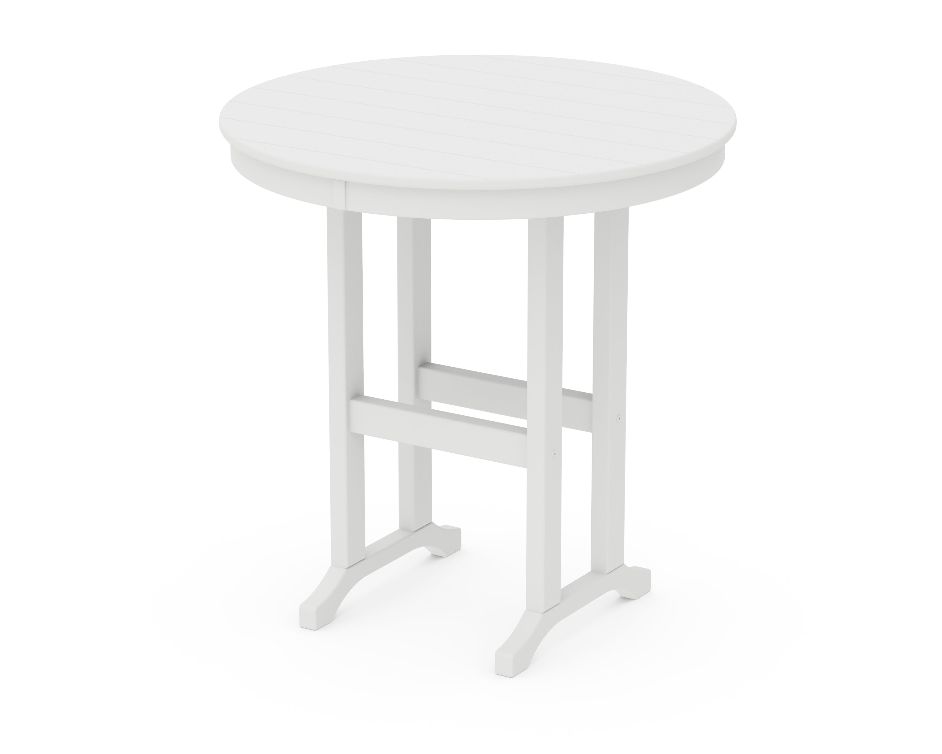 POLYWOOD® 36" Round Farmhouse Counter Table in White