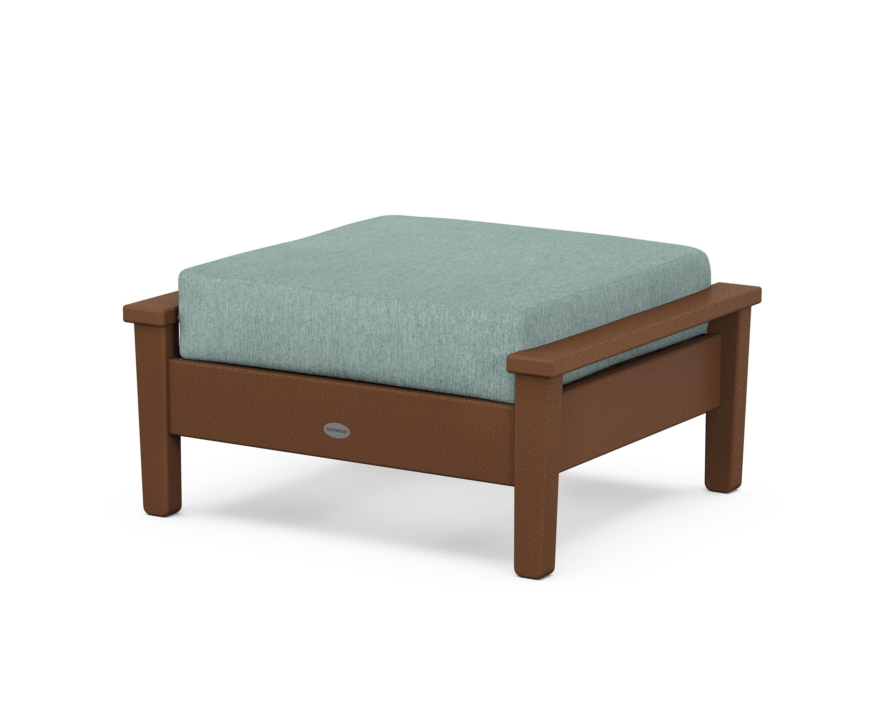 POLYWOOD® Prescott Deep Seating Ottoman in Teak / Glacier Spa