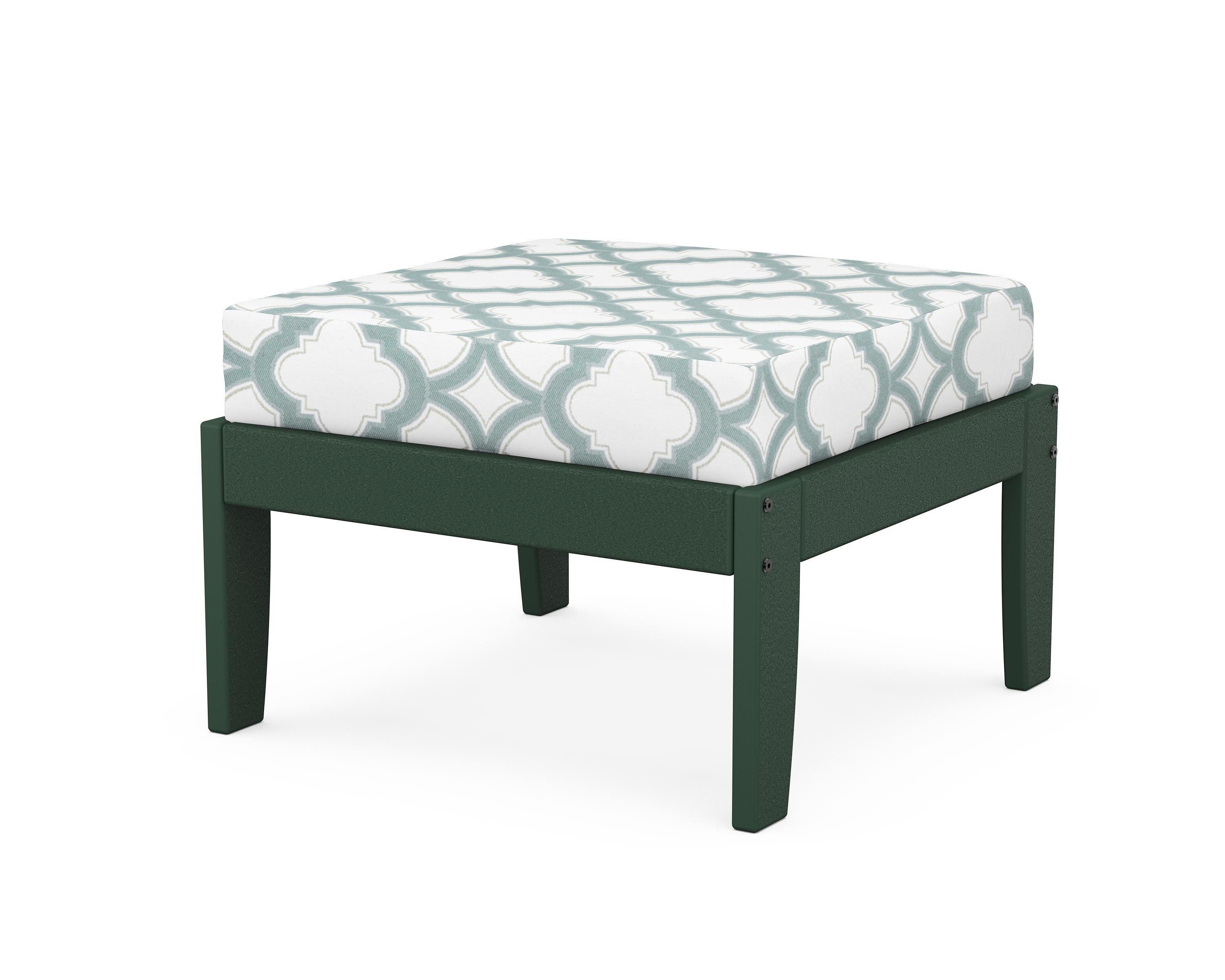 Unbranded Modular Ottoman - Classic in Green / Trellis Glacier Spa