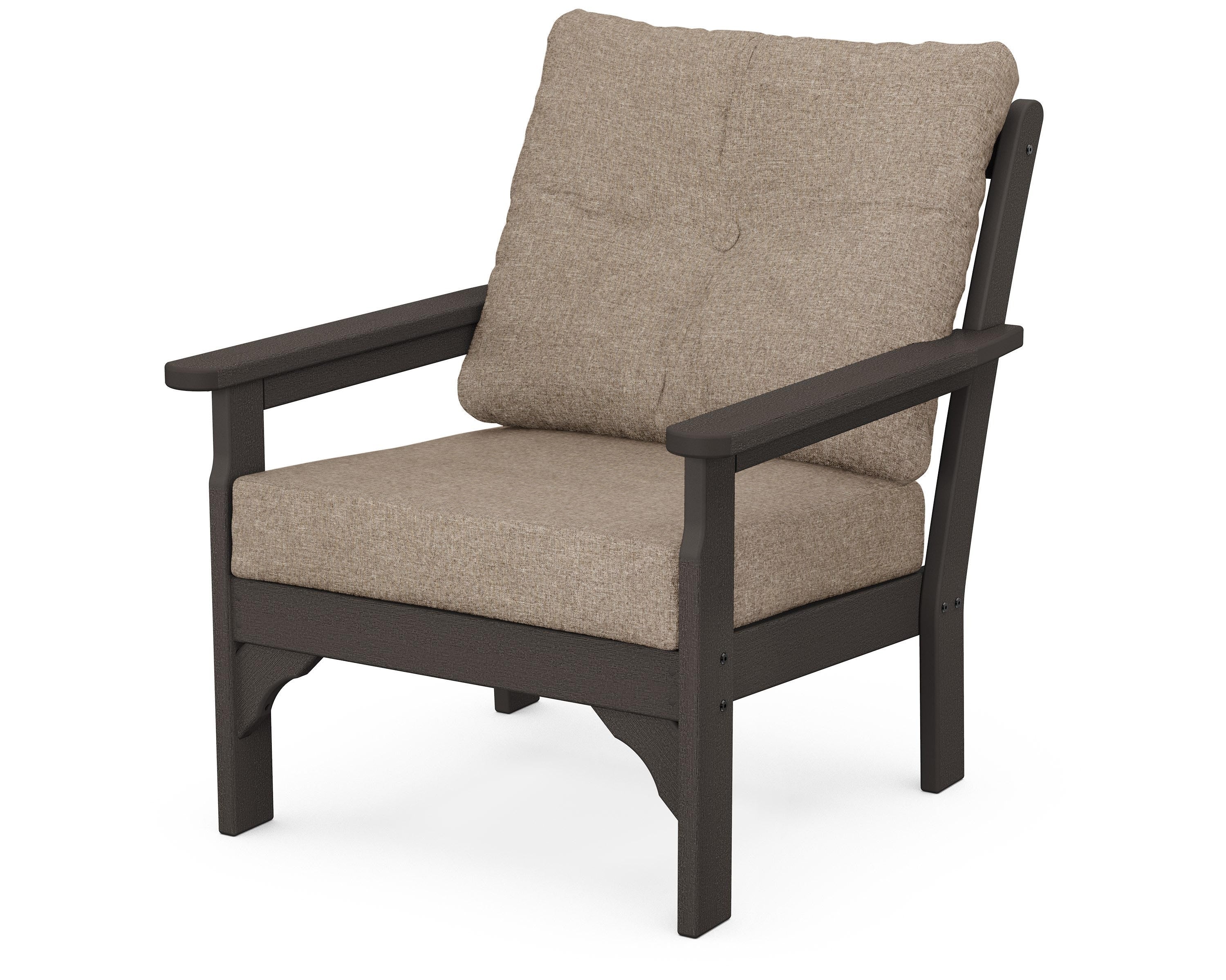 POLYWOOD® Vineyard Deep Seating Chair in Vintage Coffee / Spiced Burlap