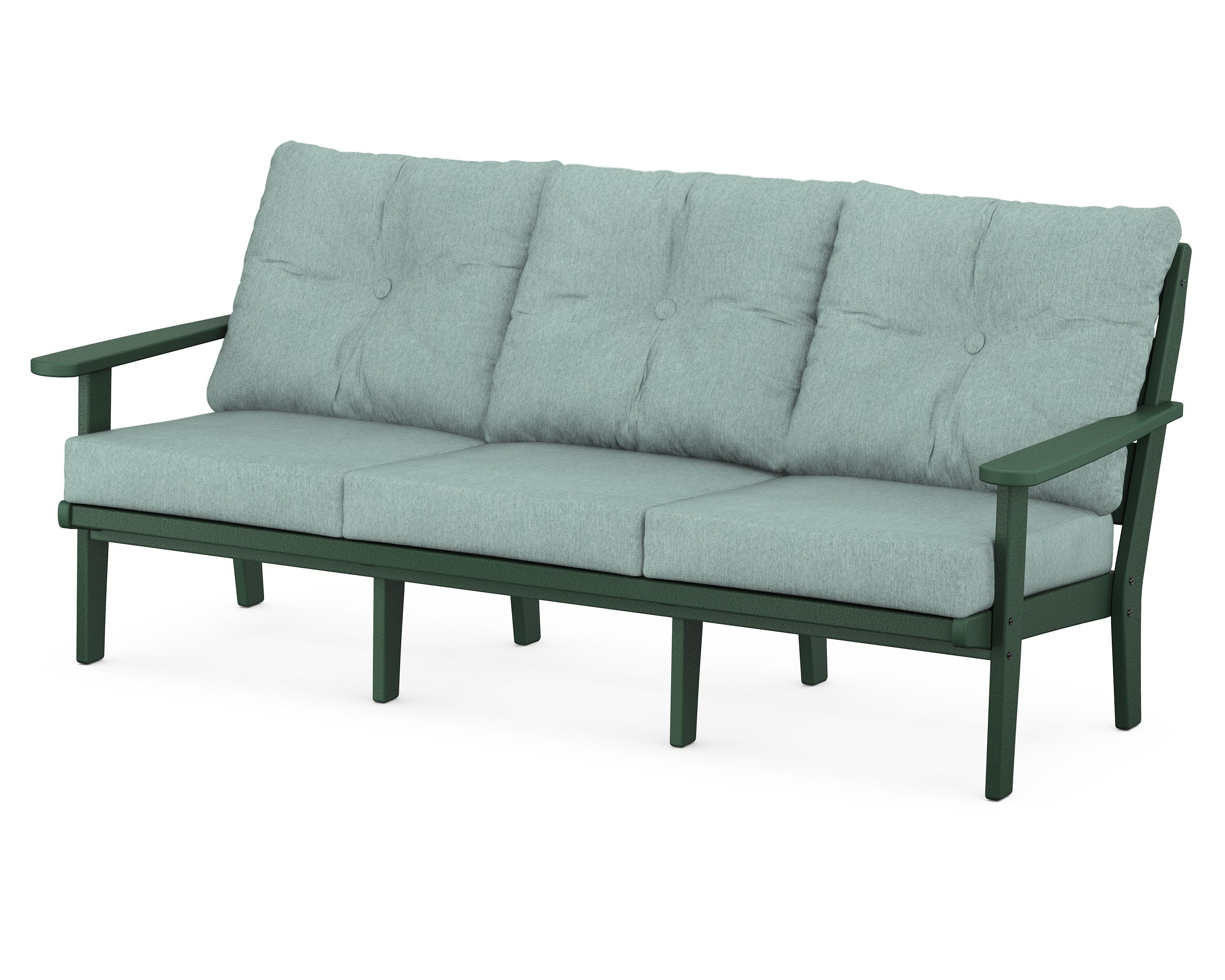 POLYWOOD® Lakeside Deep Seating Sofa in Green / Glacier Spa