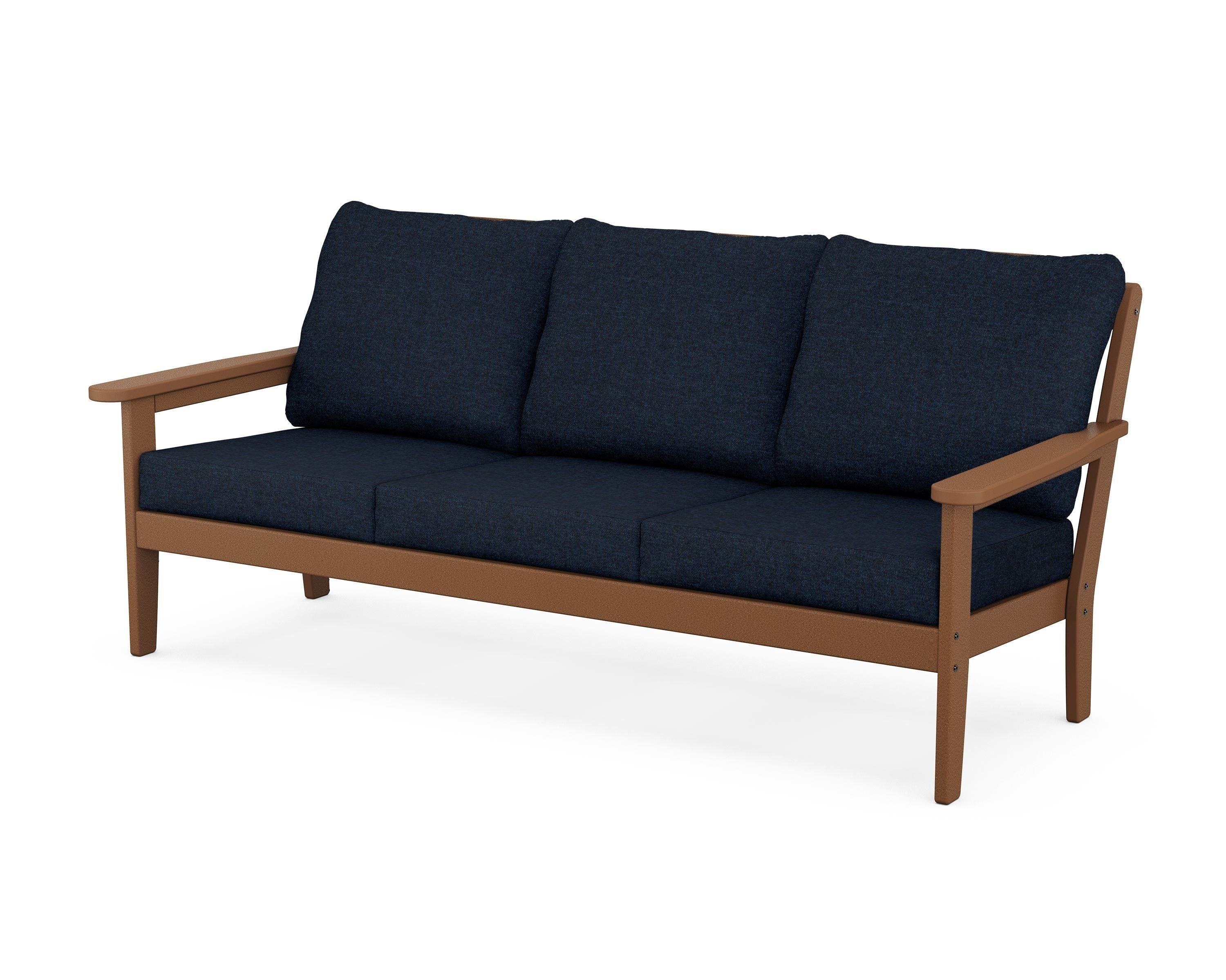 Country Living Cottage Deep Seating Sofa in Teak / Marine Indigo