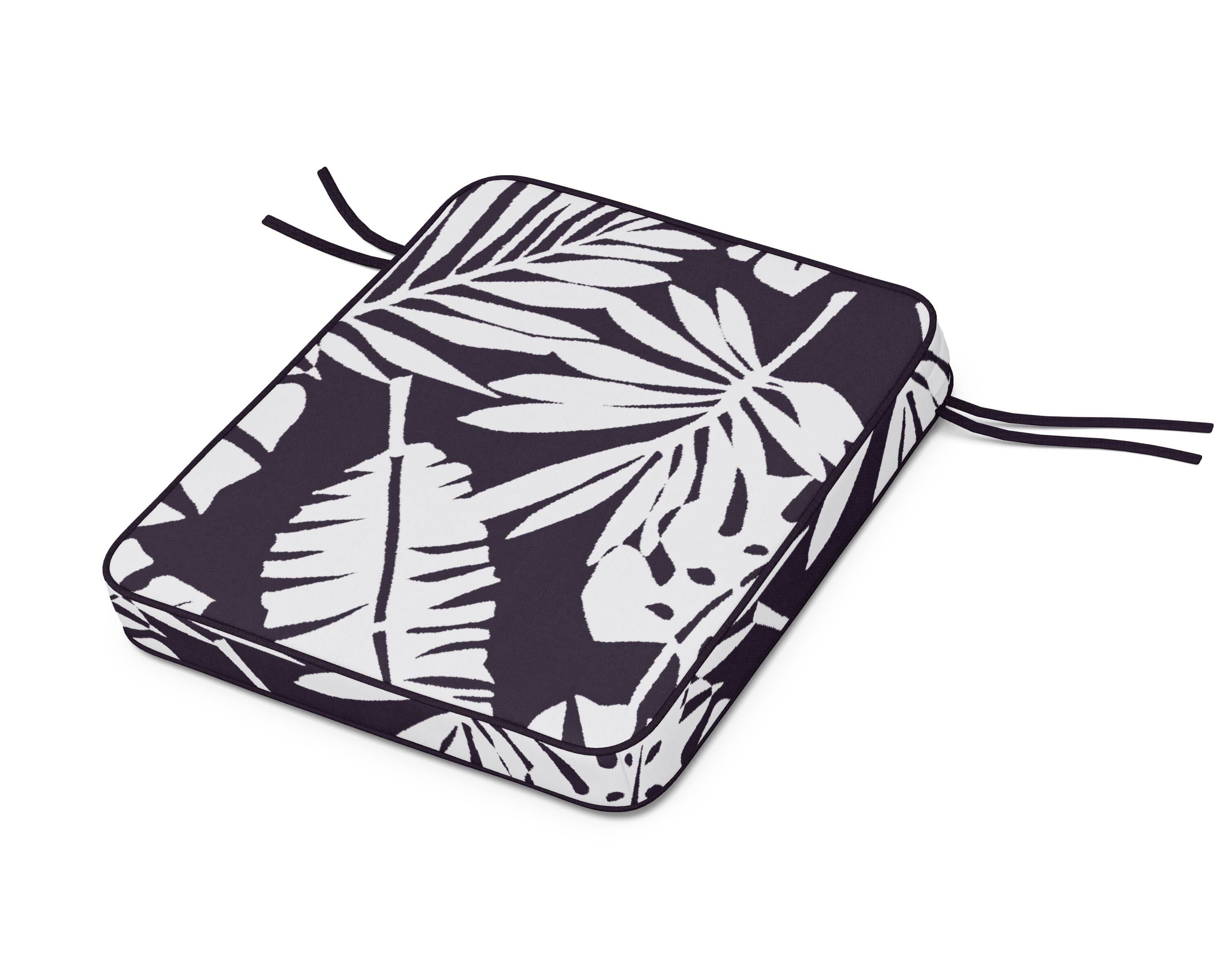 Martha Stewart by POLYWOOD® Chinoiserie Rocker Seat Cushion in Leaf Navy