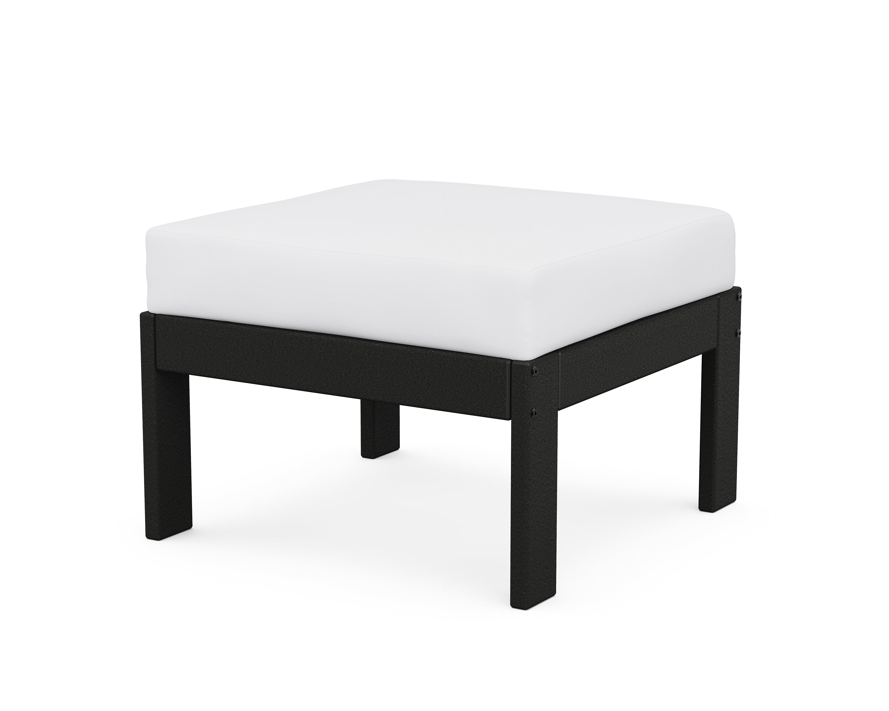 POLYWOOD® Vineyard Modular Ottoman in Black / Natural