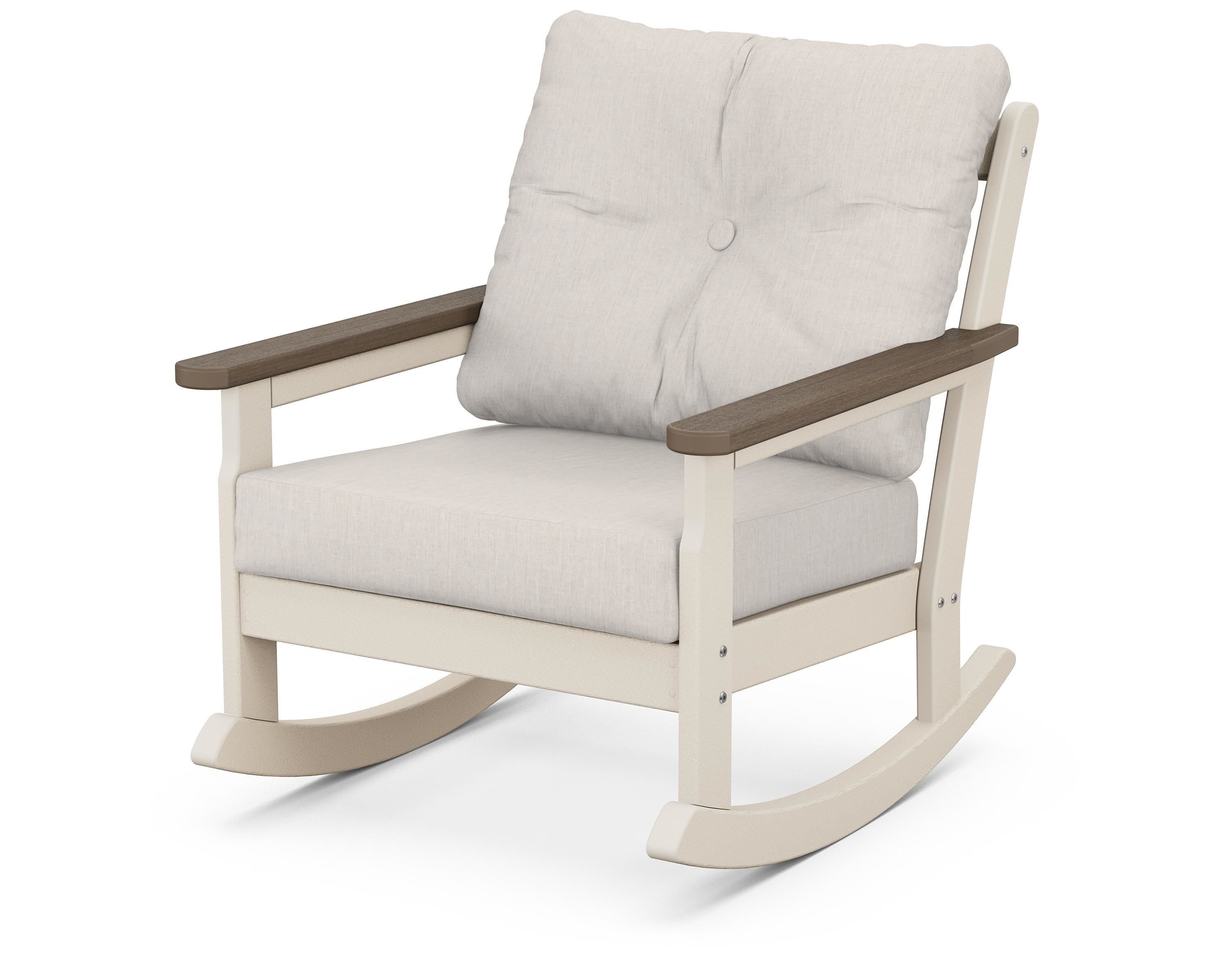 POLYWOOD® Vineyard Deep Seating Rocking Chair in Sand / Kona / Cast Ash