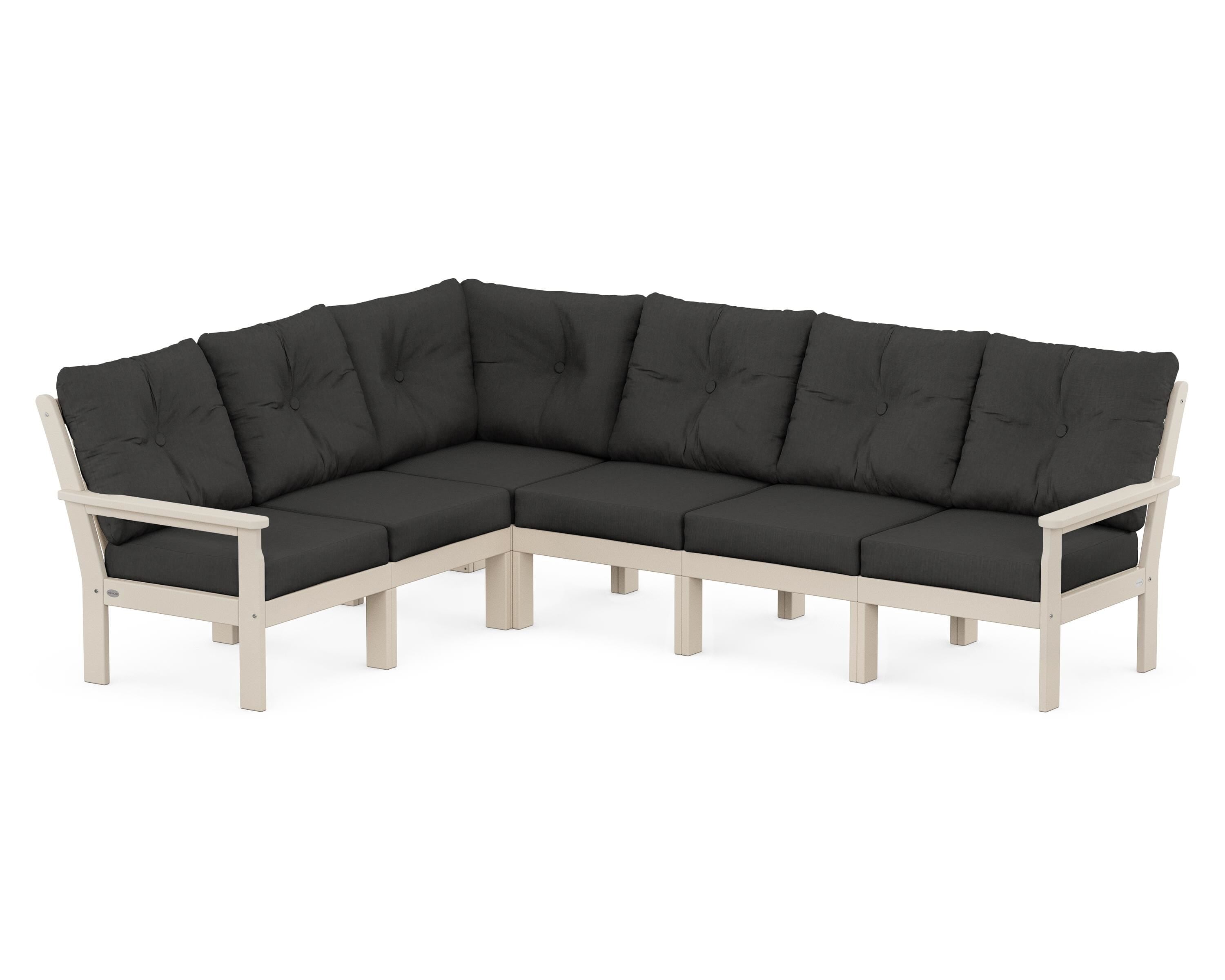 POLYWOOD® Vineyard 6-Piece Sectional in Sand / Spectrum Carbon