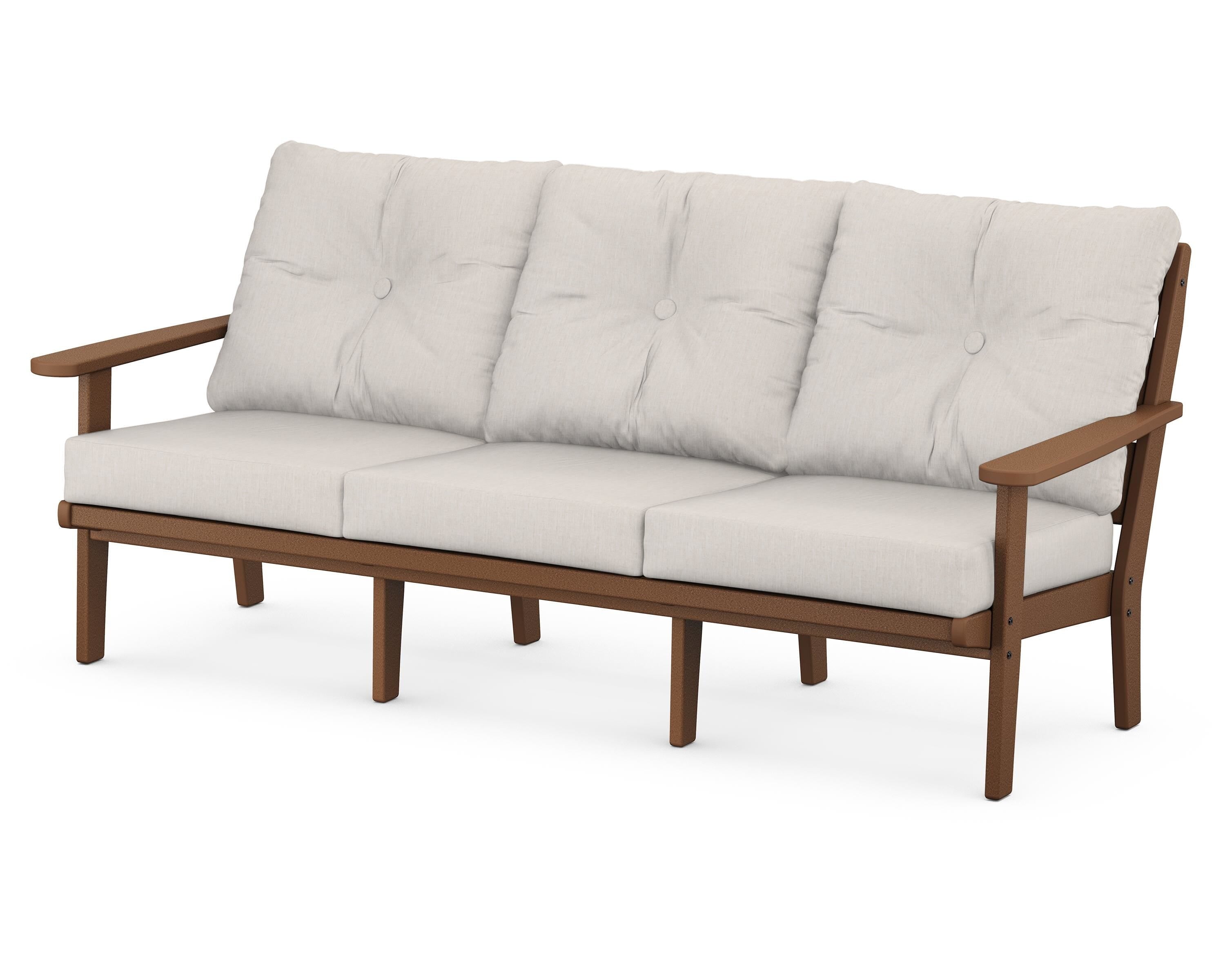 POLYWOOD® Lakeside Deep Seating Sofa in Teak / Cast Ash