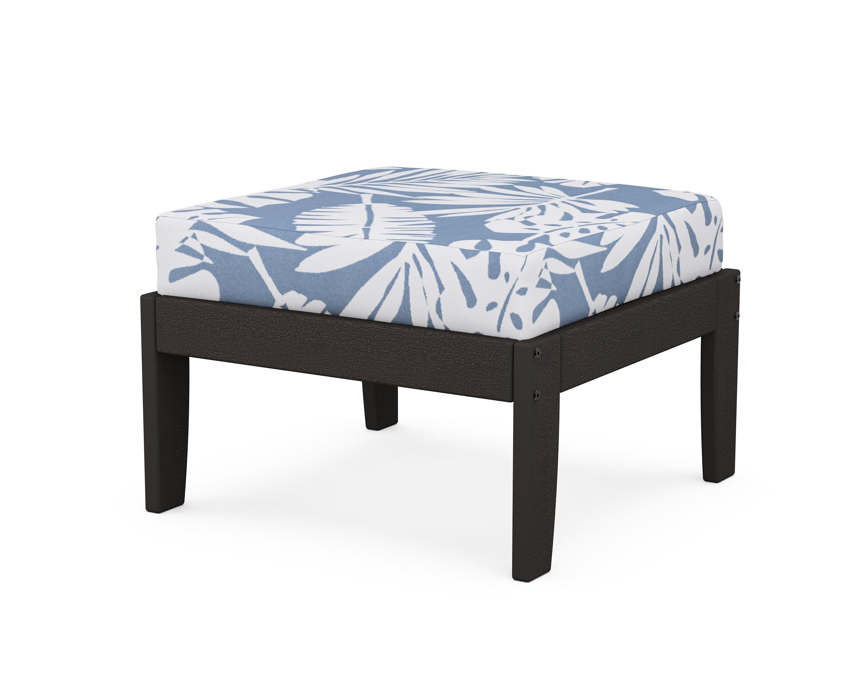 Unbranded Modular Ottoman - Classic in Vintage Coffee / Leaf Sky Blue
