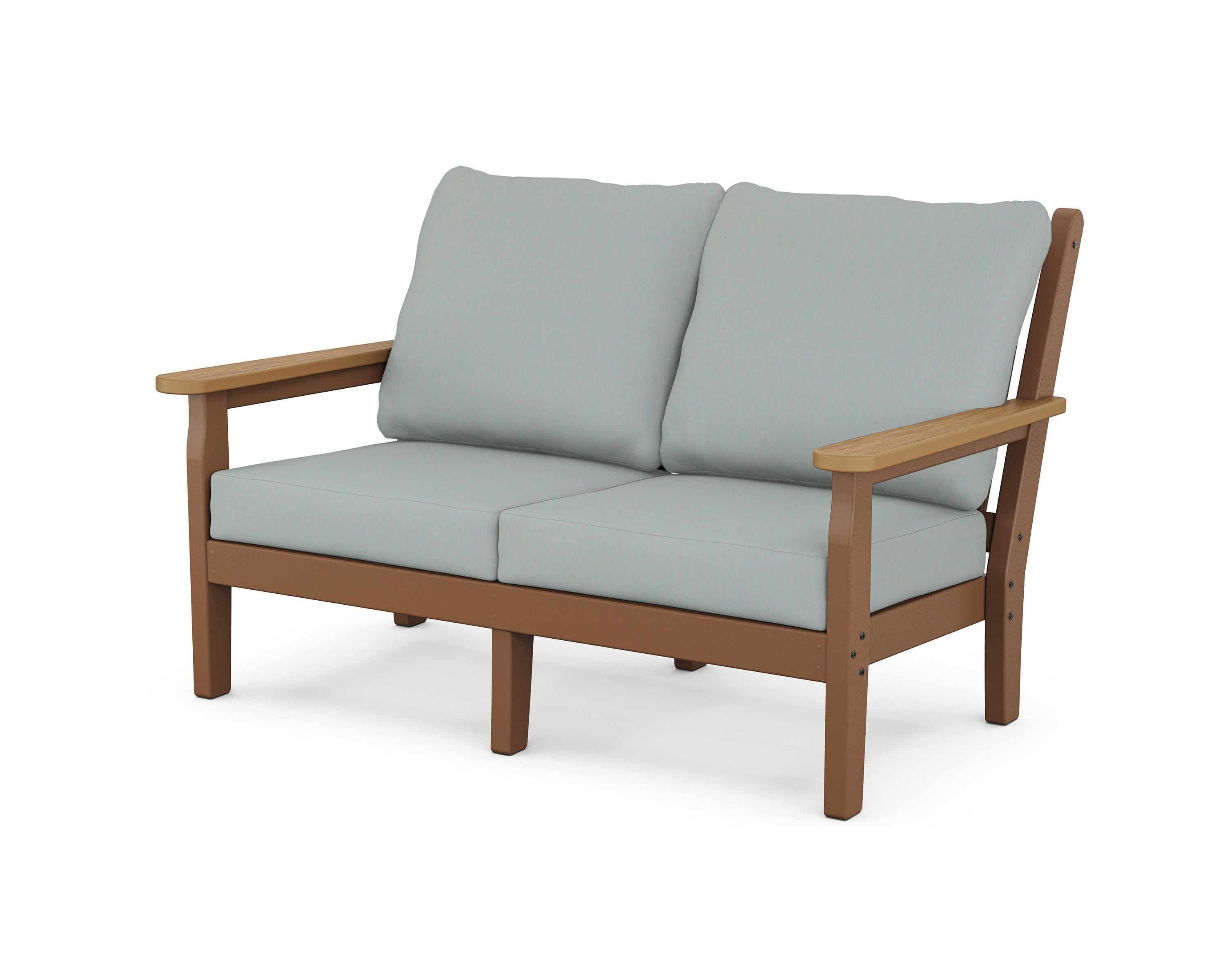 POLYWOOD® Chippendale Deep Seating Loveseat in Teak / Natural / Spa