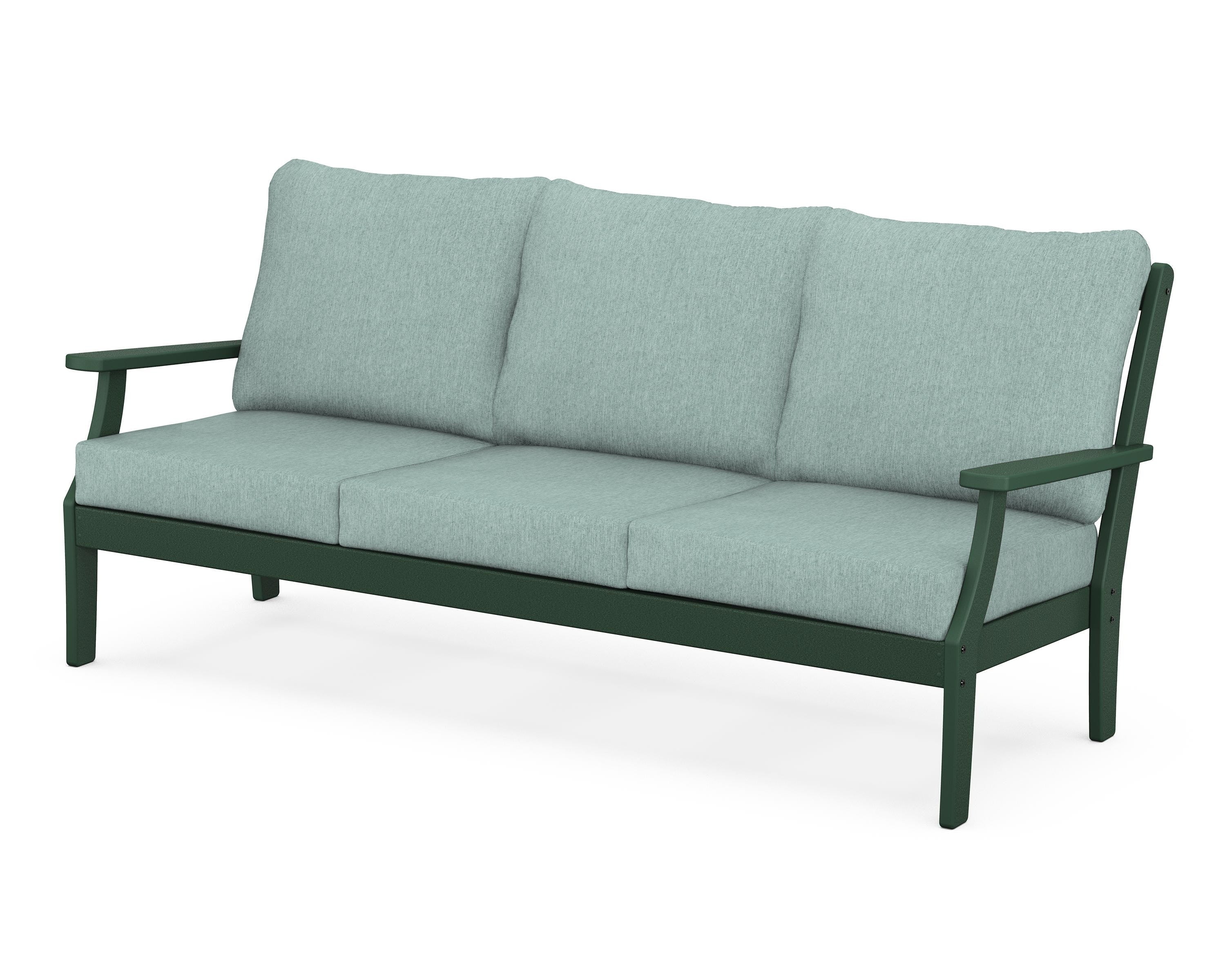 POLYWOOD® Braxton Deep Seating Sofa in Green / Glacier Spa