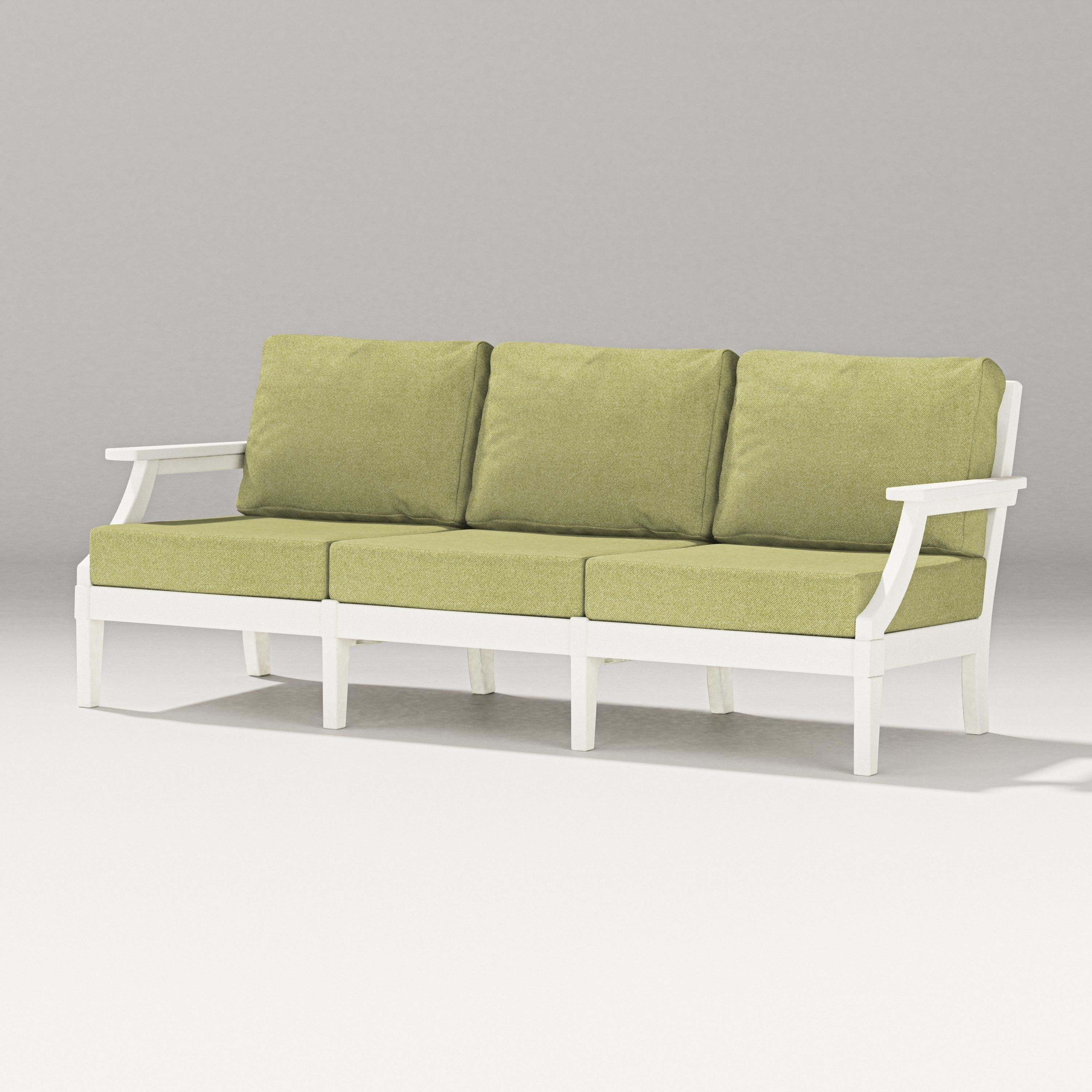 PW Designer Series Estate Sofa in Vintage White / Chartreuse Boucle