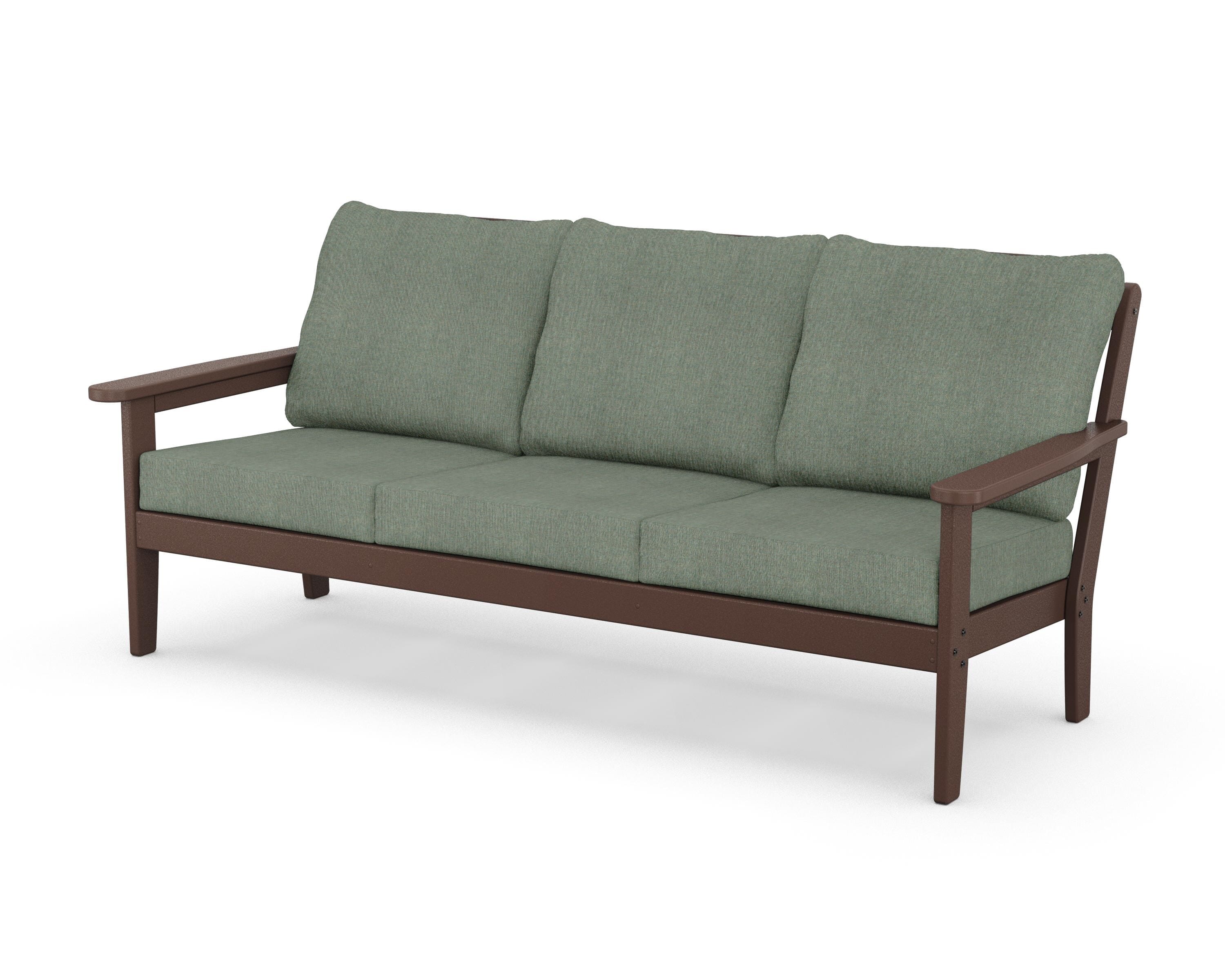 Country Living Cottage Deep Seating Sofa in Mahogany / Cast Sage