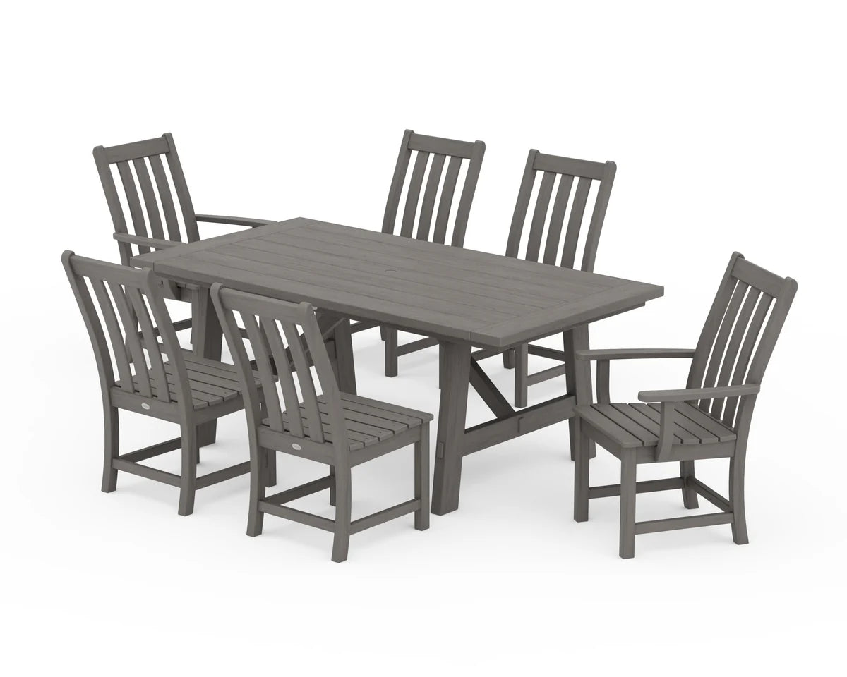 Vineyard 7-Piece Rustic Farmhouse Dining Set
