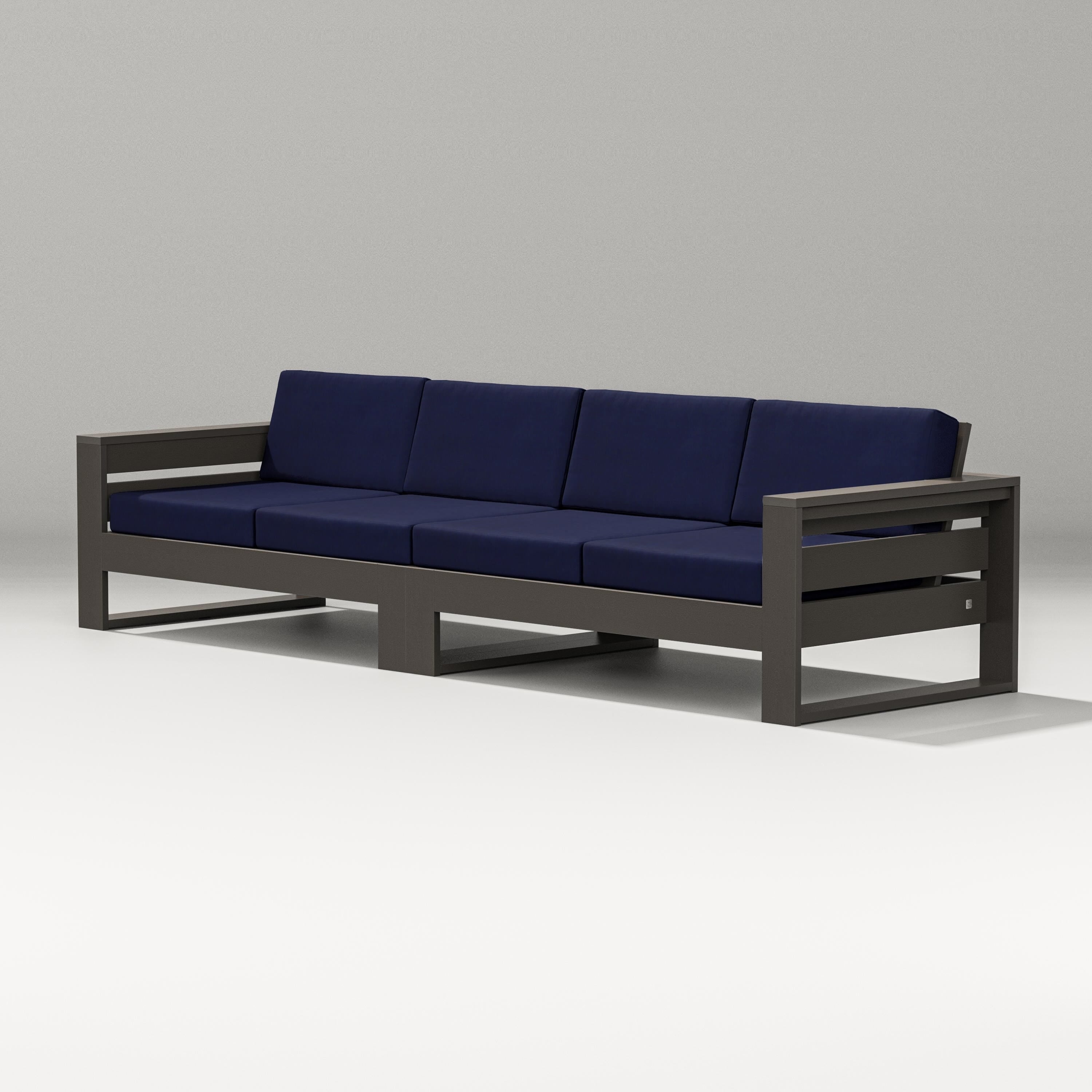 PW Designer Series Latitude Straight Sectional in Vintage Coffee / Navy
